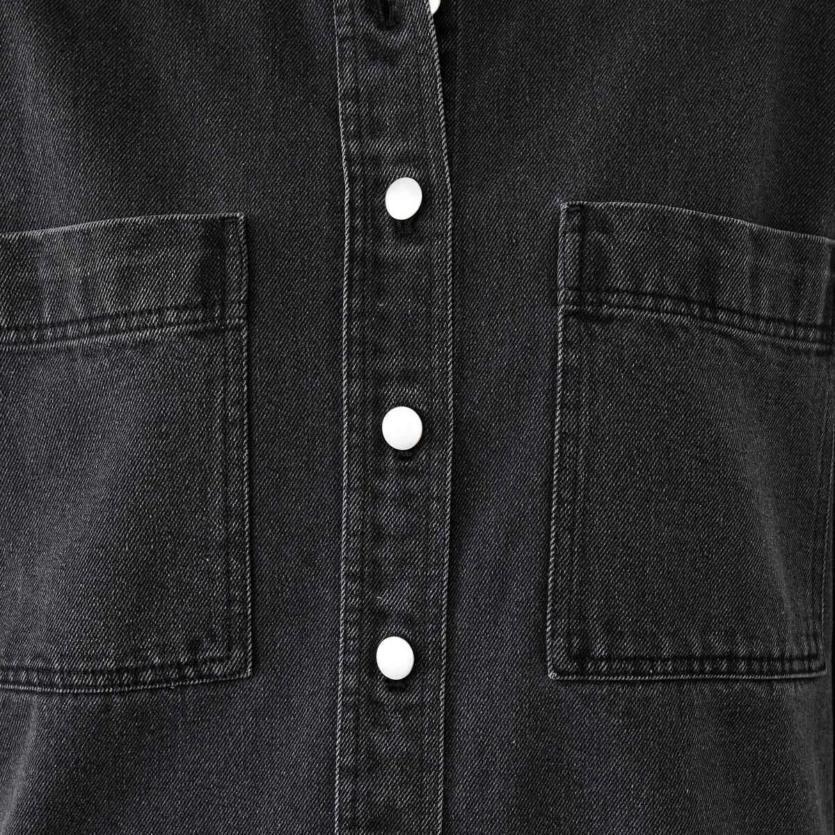 7 Long Sleeve Denim Shirt Black Wash, 7 of 9