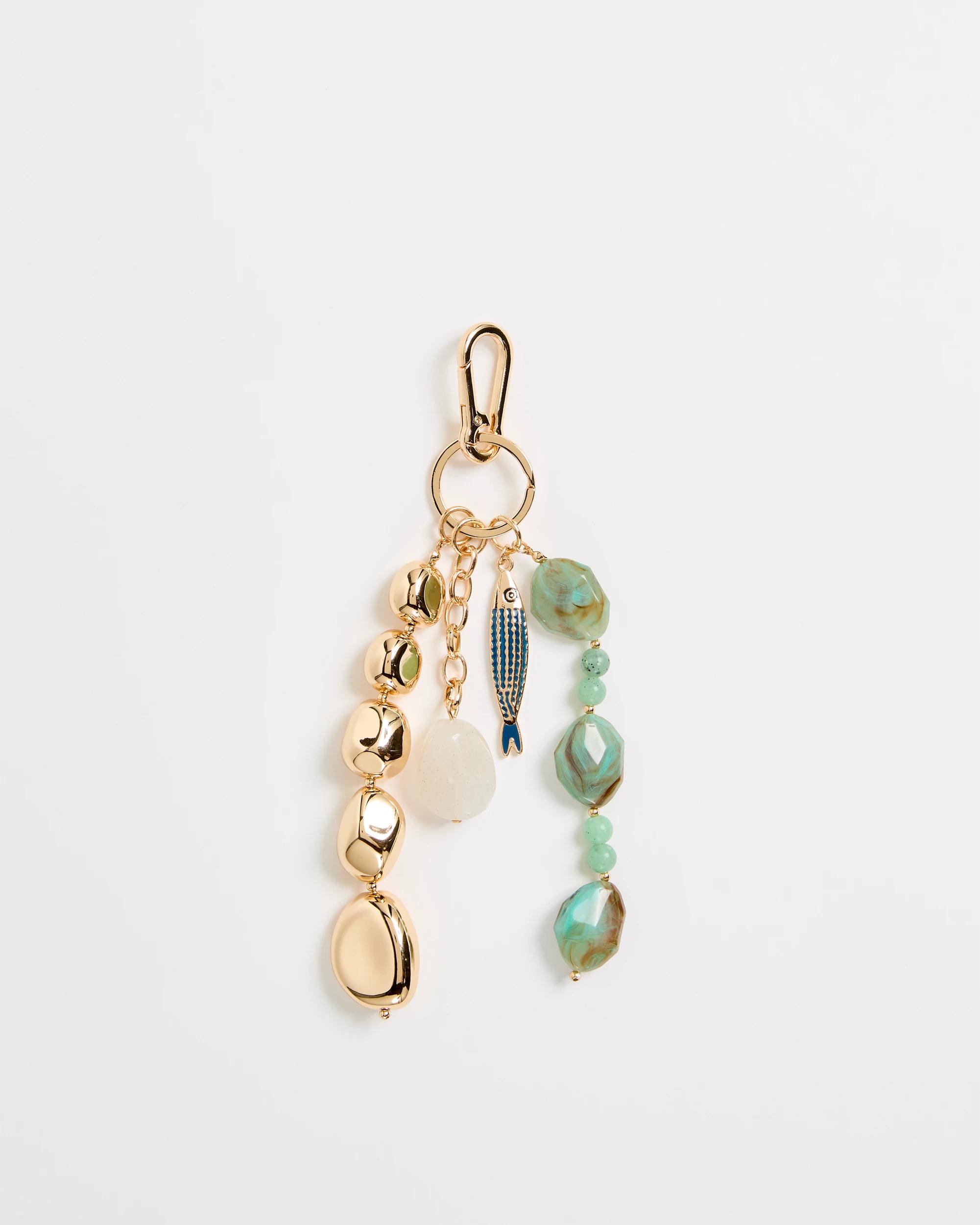 1 Target Beaded Sardine Bag Charm GOLD, 1 of 1