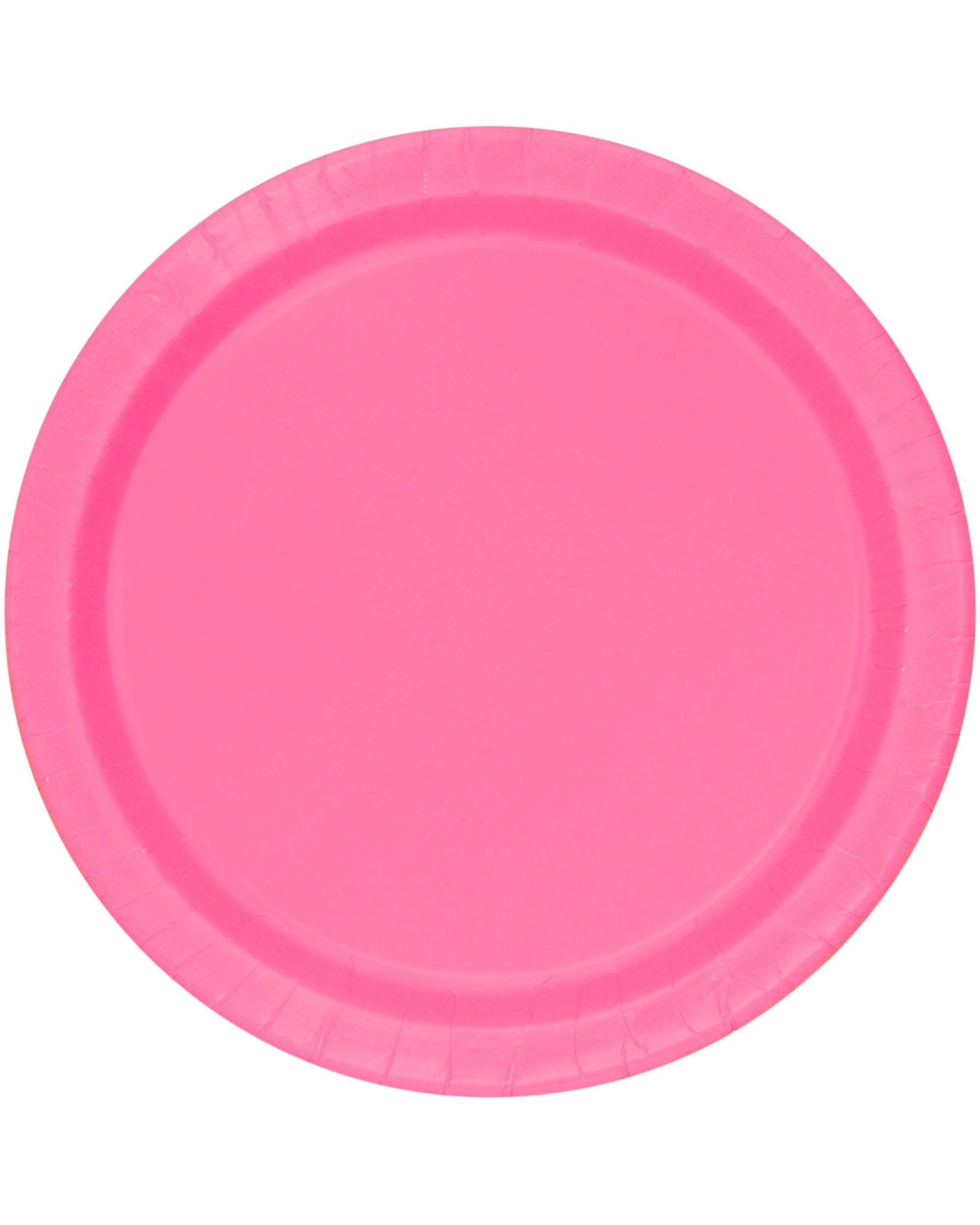 1 Unique Hot Pink Round Paper Plates 23cm Pack of 8 - Hot Pink, 1 of 1