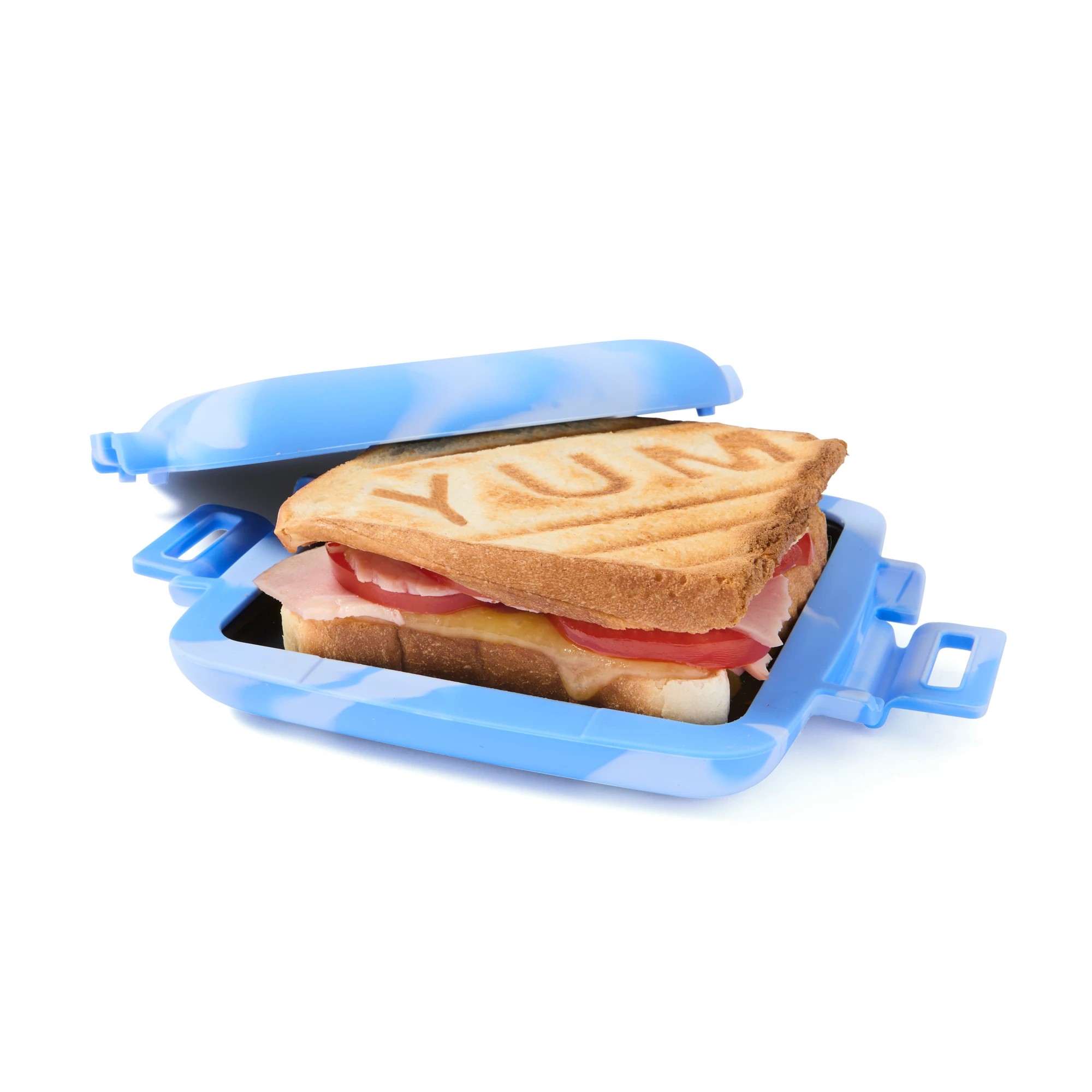 2 Microwave 'YUM' Grill Toastie Maker - Blue, 2 of 10