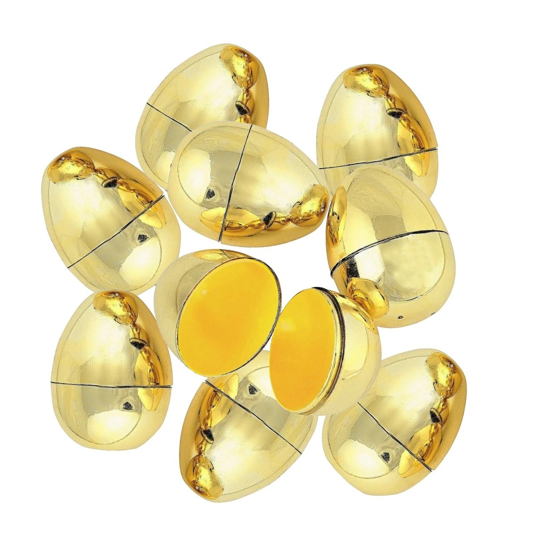 1 Fun Express Gold Fillable Plastic Easter Eggs 6cm Pack of 12, 1 of 2