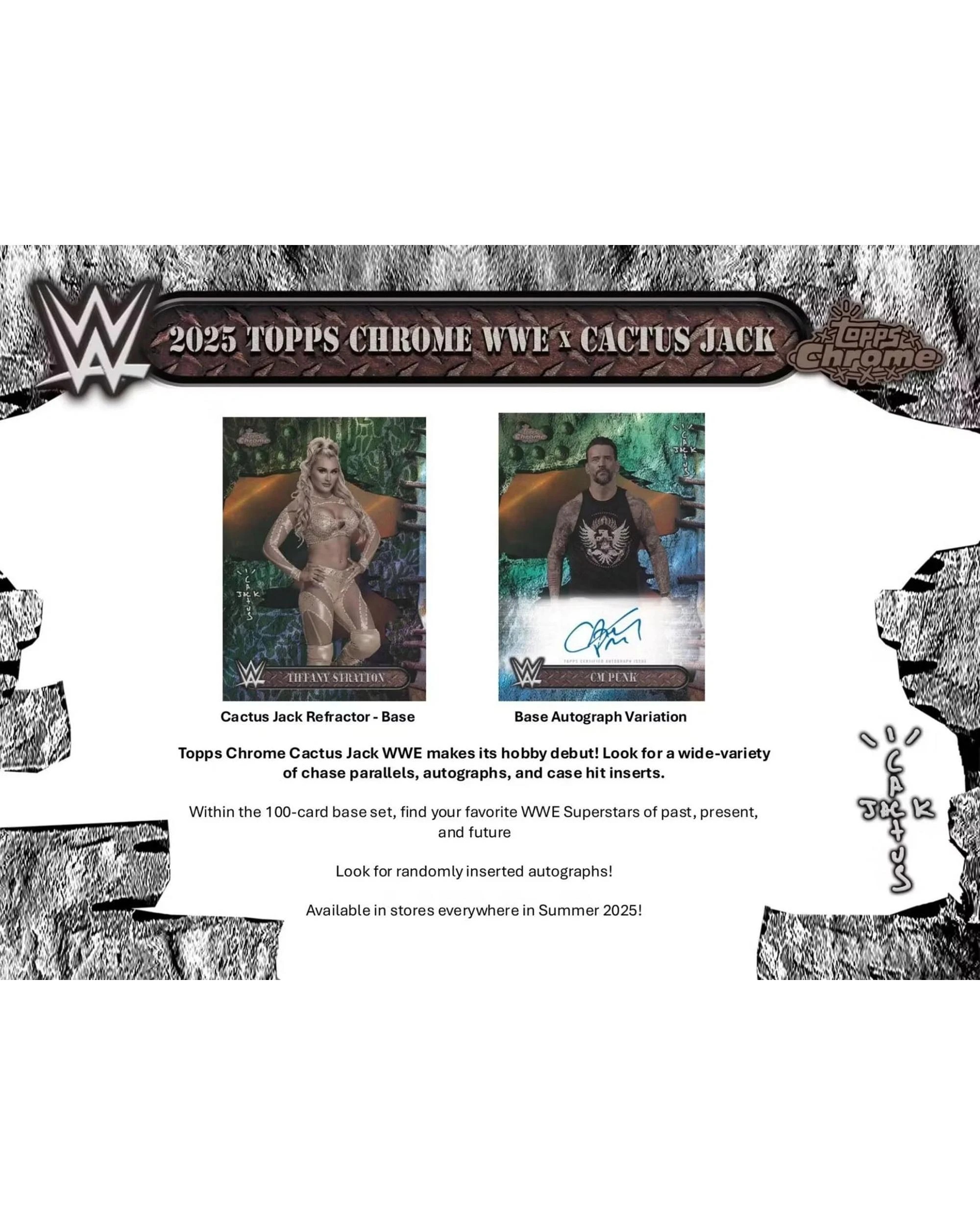 2 Topps 2025 Chrome WWE x Cactus Jack Wrestling Hobby Pack, 2 of 5