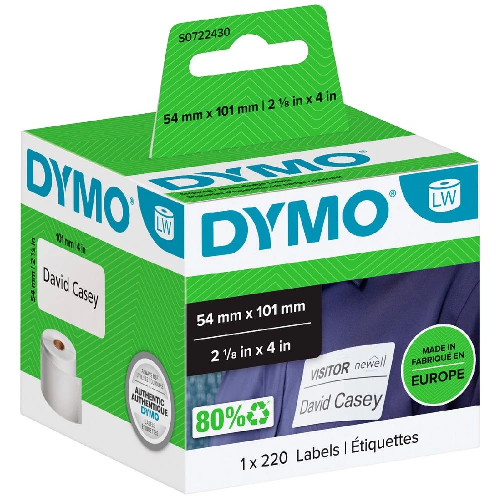 1 DYMO LabelWriter Shipping and Badge Labels 54 x 101mm 30323, 1 of 4