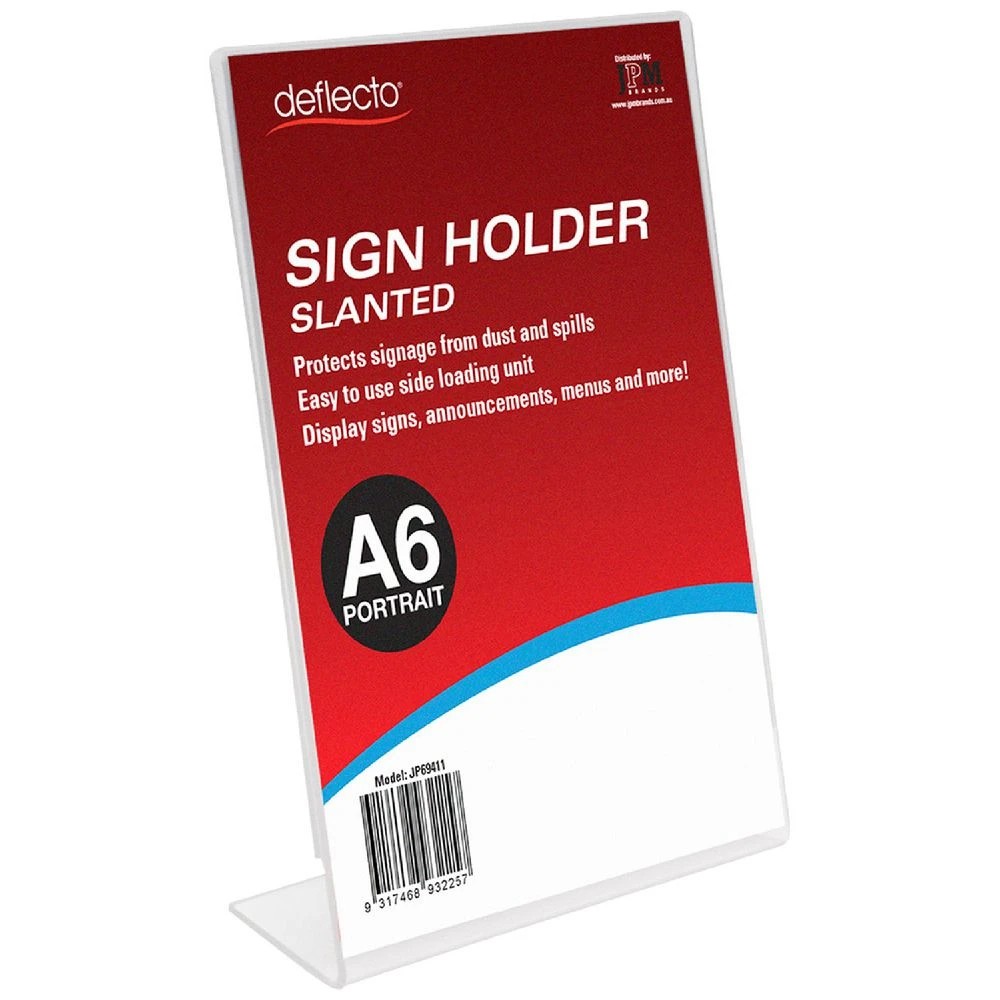1 Deflecto Slanted Portrait Sign Holder A6, 1 of 1