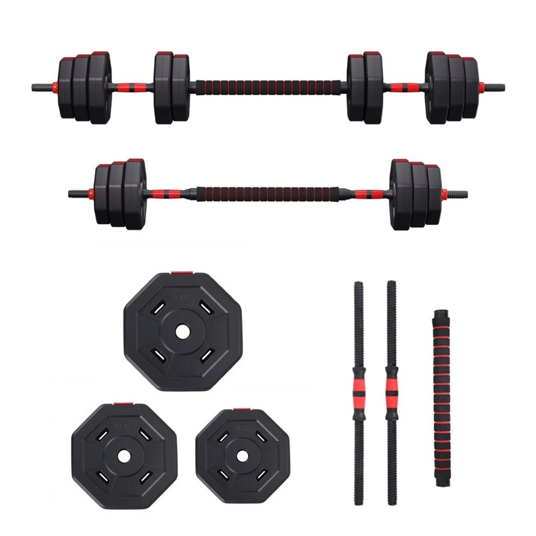 3 Everfit 40kg Adjustable Dumbbell Barbell Set Weight Plates Home Workout - Multi, 3 of 6