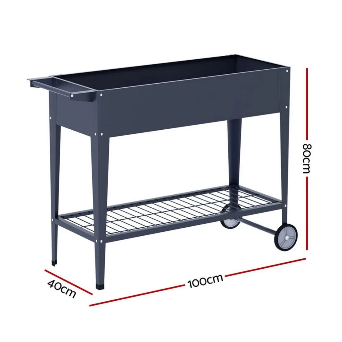 2 Green Fingers Raised Garden Bed x2 Elevated 100X40X80cm Planter Box Raised Container Herb - Grey, 2 of 7