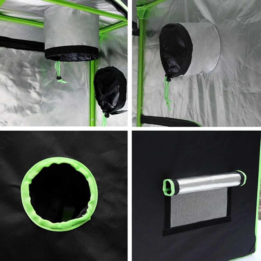 3 Green Fingers Grow Tent 240x120x200CM Hydroponics Kit Indoor Plant Room System - Black, 3 of 5