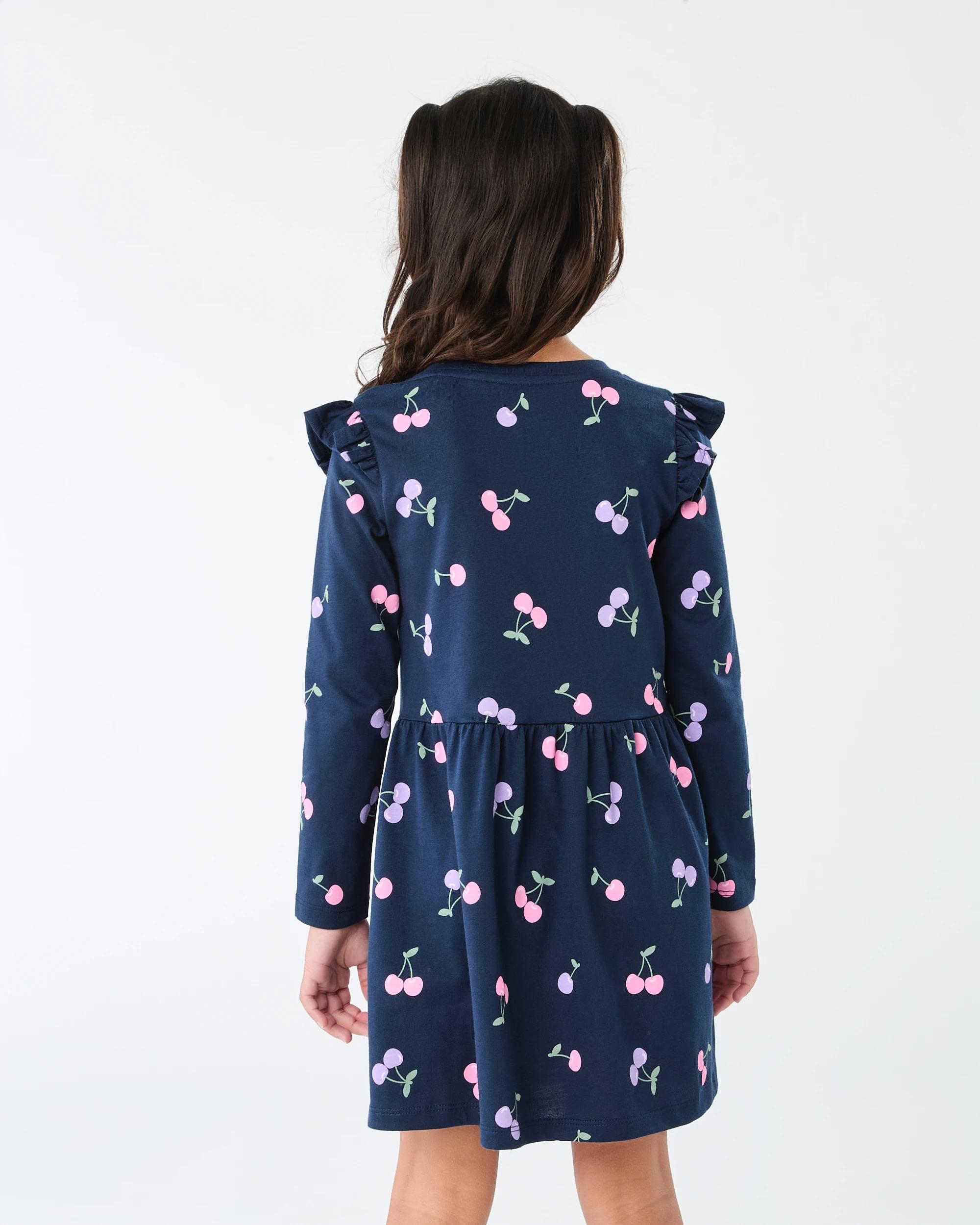 2 Long Sleeve Jersey Dress Blu Chries, 2 of 8