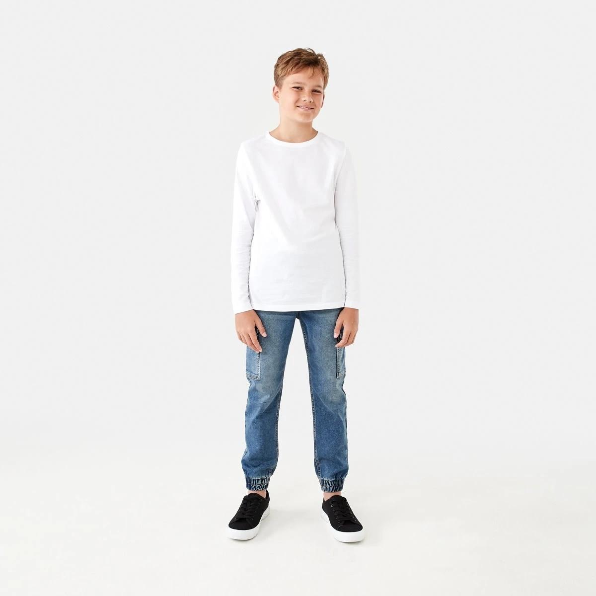 6 Denim Cargo Joggers Mid Wash, 6 of 9