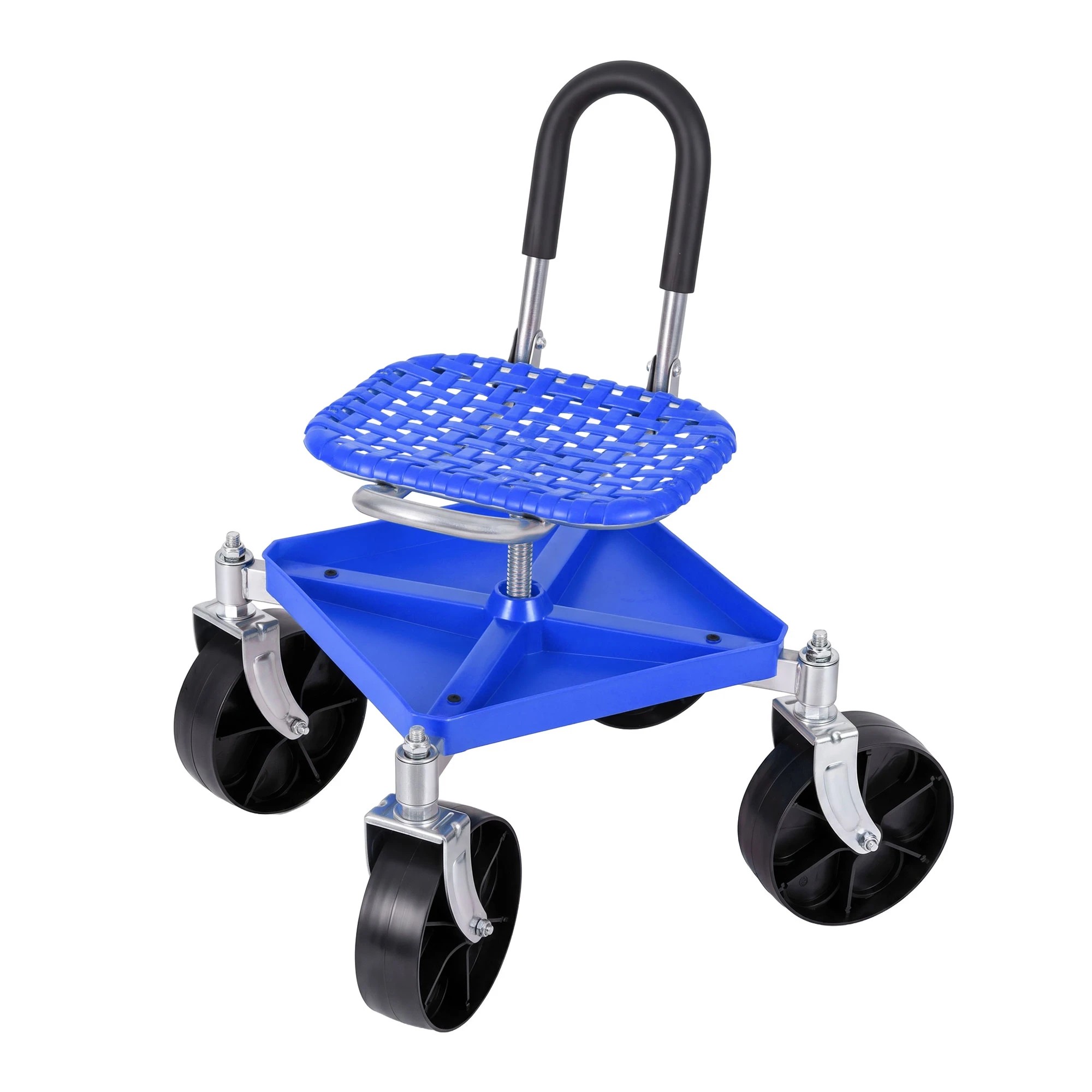 3 Gardeon Garden Cart Seat Rolling Stool 360 Swivel Height Adjustable Heavy Duty - Blue, 3 of 9