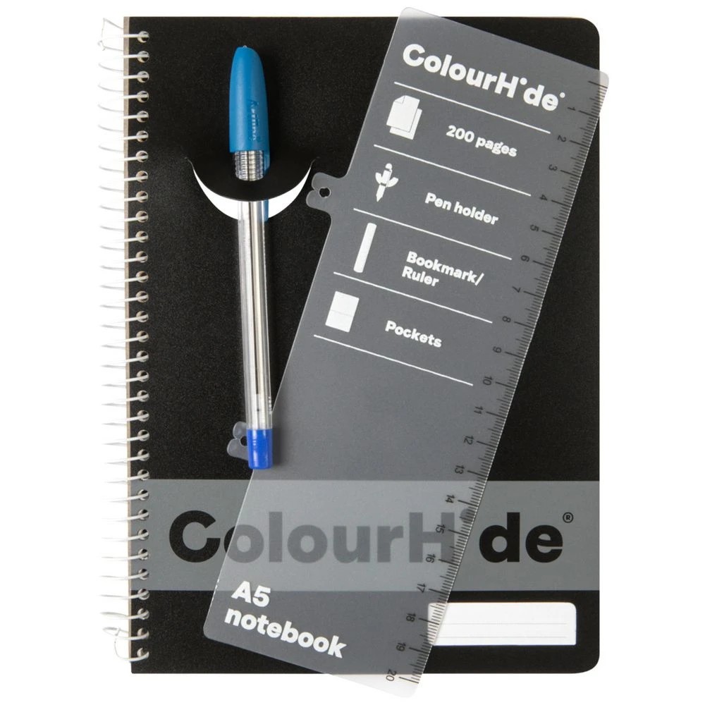 2 ColourHide A5 Notebook 200 Page Black, 2 of 3