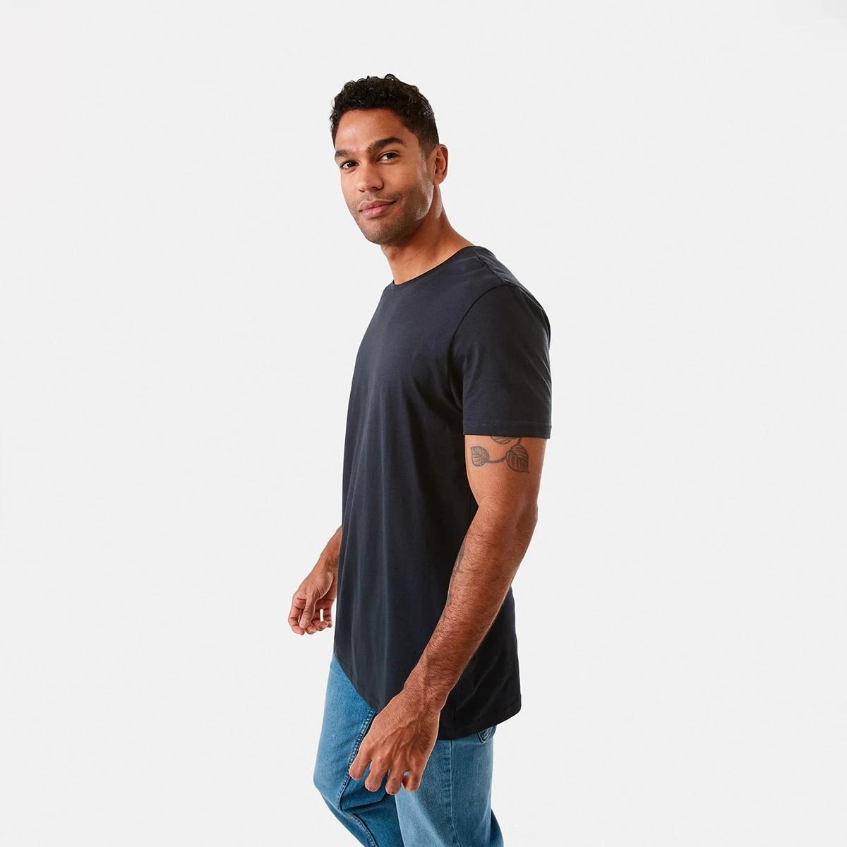 2 Australian Grown Cotton Longline T-shirt Eclipse, 2 of 6