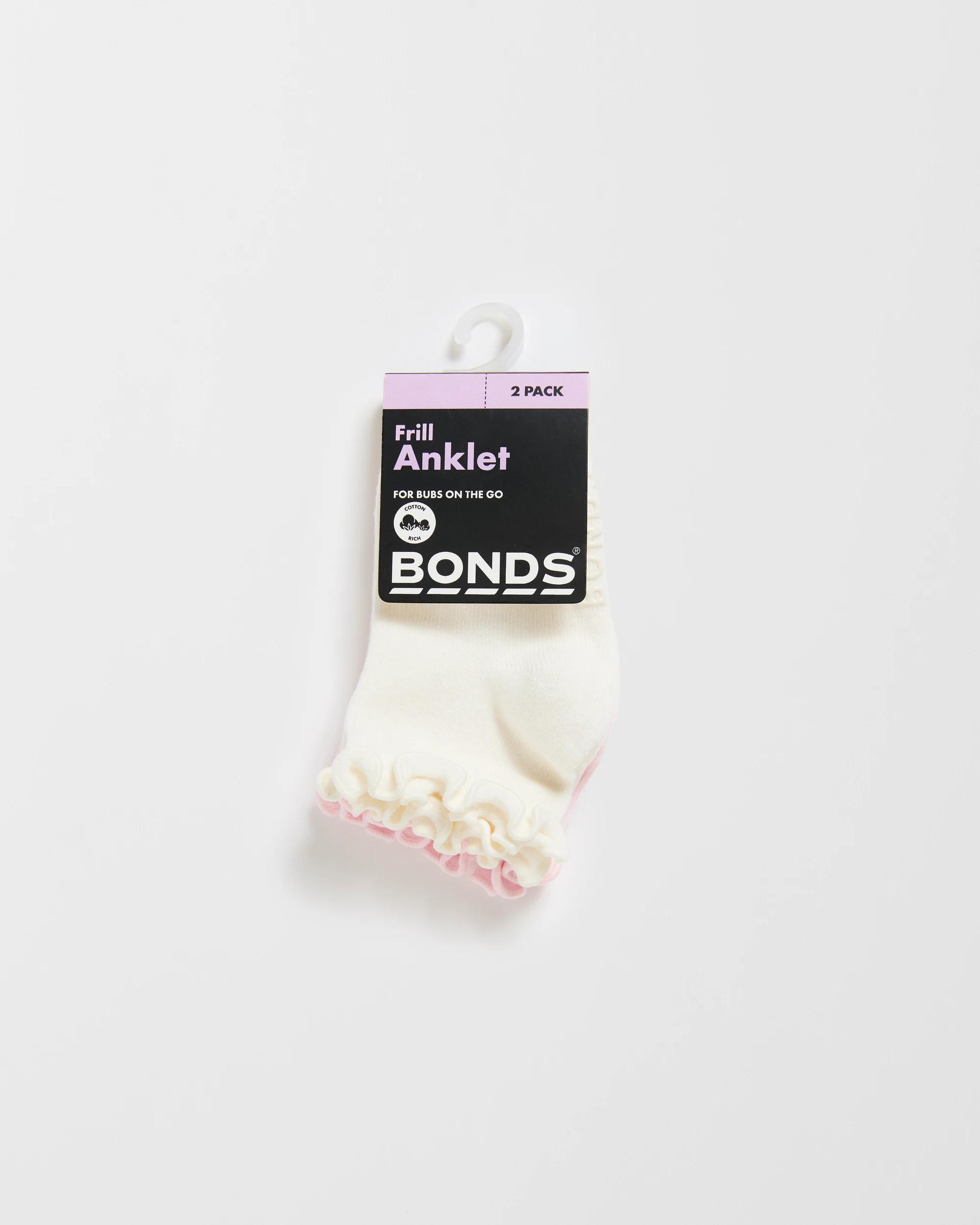9 Bonds Baby 2 Pack Frill Anklet Socks MULTI, 9 of 9