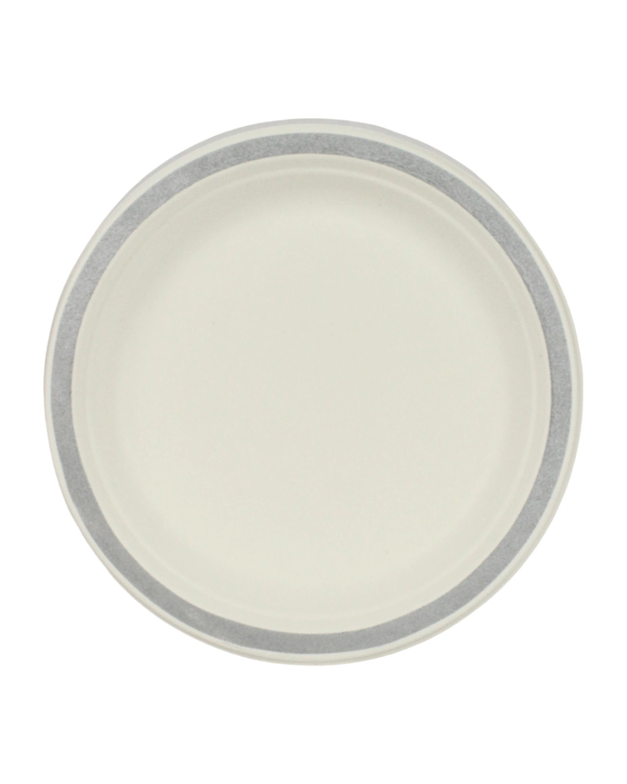 1 Alpen Silver Rim Sugar Cane Small Plates Pack of 10 - Silver, 1 of 2
