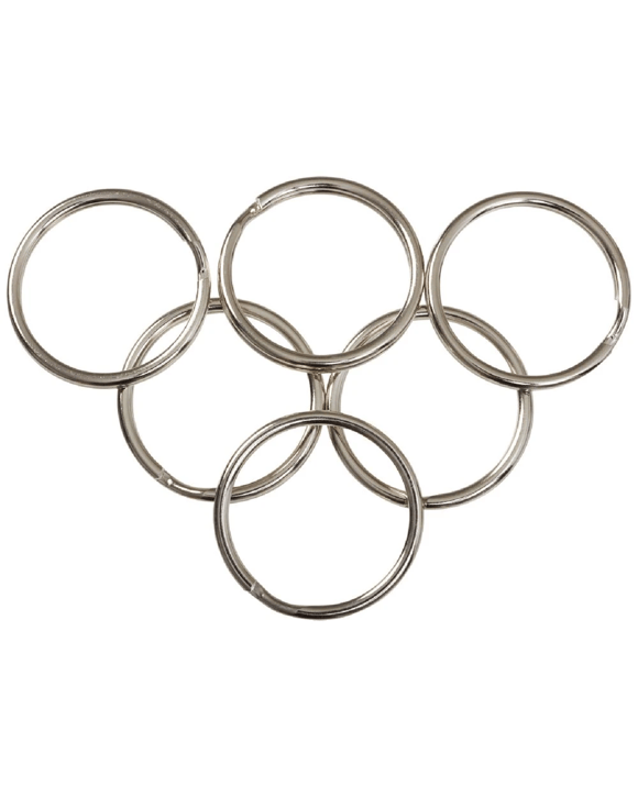 J.Burrows Split Key Rings 30mm Silver 10 Pack