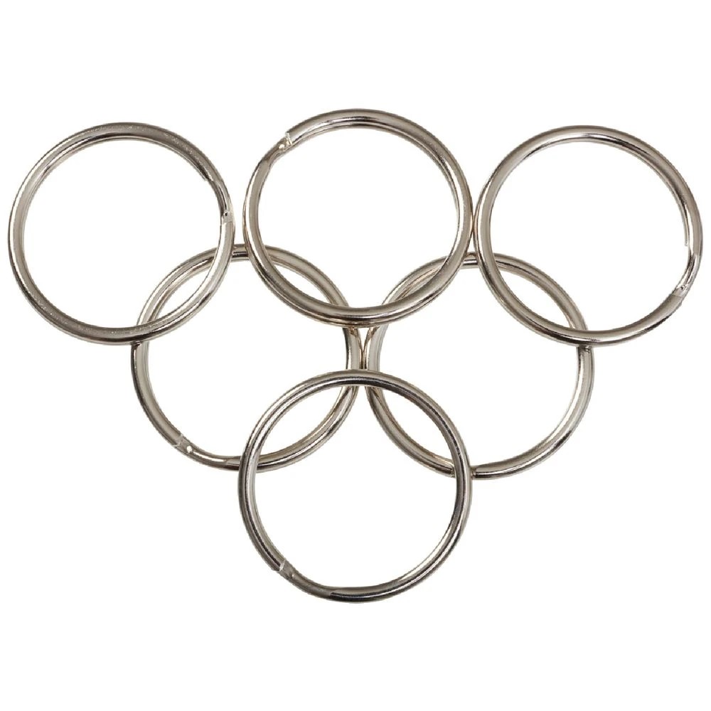 1 J.Burrows Split Key Rings 30mm Silver 10 Pack, 1 of 3