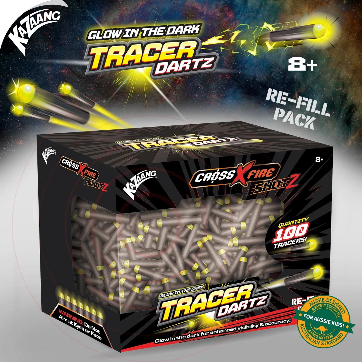 6 Kazaang ShotZ Tracer DartZ 100 Piece Re-fill Pack, 6 of 6