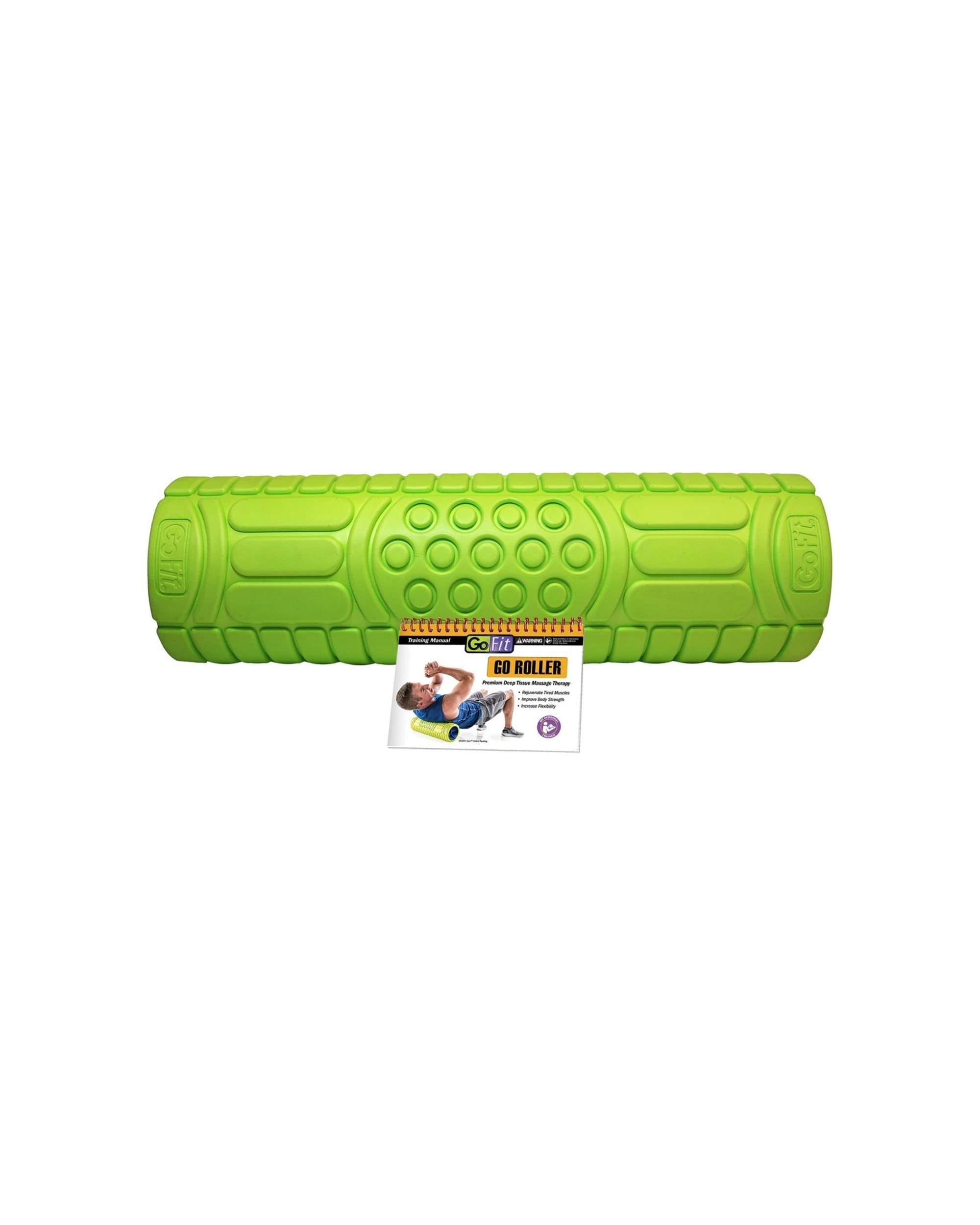 2 GoFit 18 Inch Massage Go Roller UltraFin Core Firm Denser Foam Recovery - Green, 2 of 6
