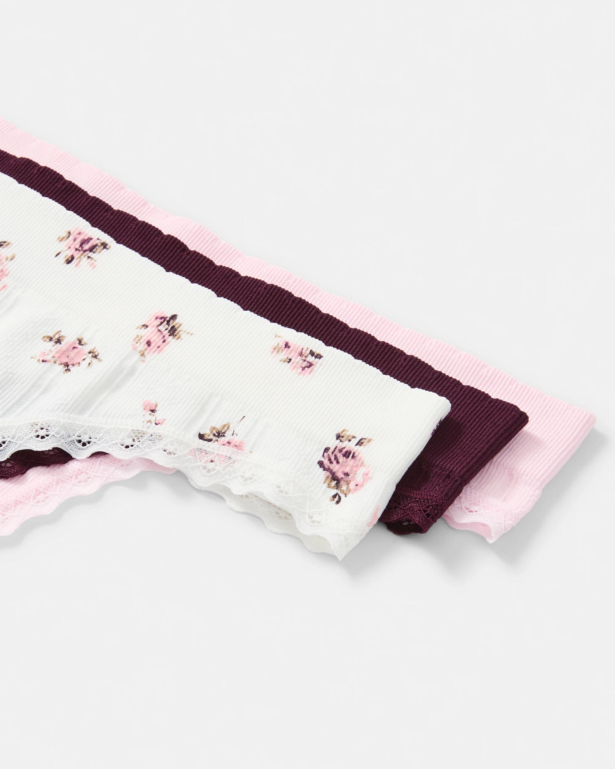 2 3 Pack Seamfree Rib G-String Briefs Wntr Rose, 2 of 9