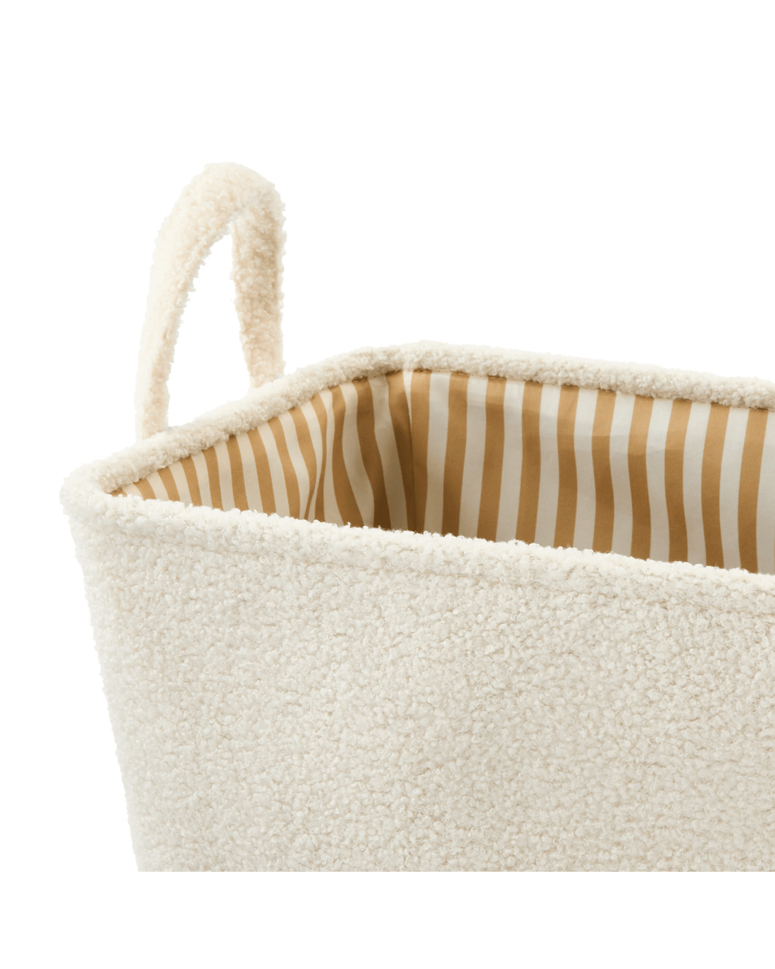 6 Rectangle Boucle Basket with Stripe Liner - White, 6 of 7