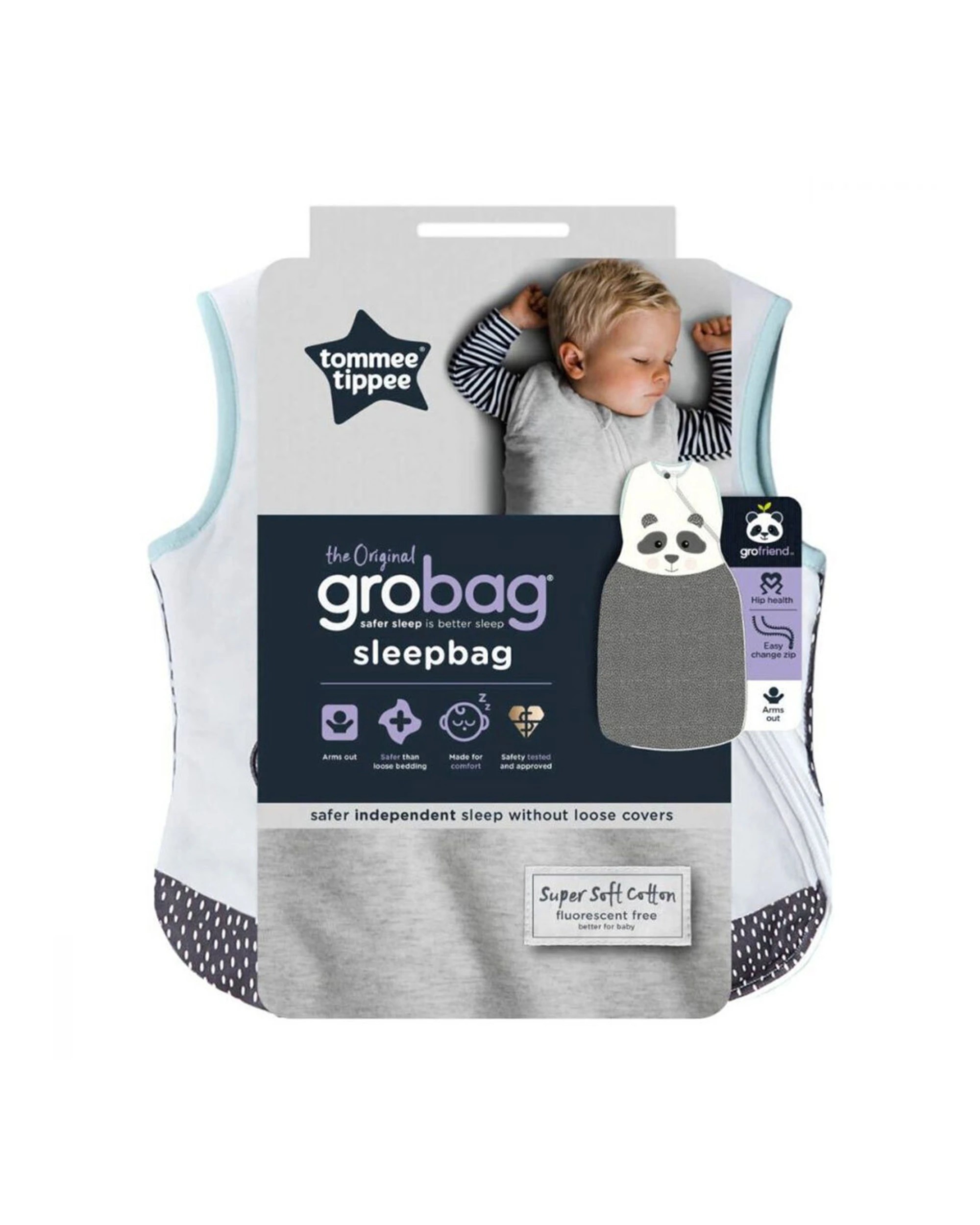 7 Tommee Tippee Grobag 6-18M 2.5TOG Sleepbag Hip Healthy 2 Way Zip Pip The Panda - Multi, 7 of 8