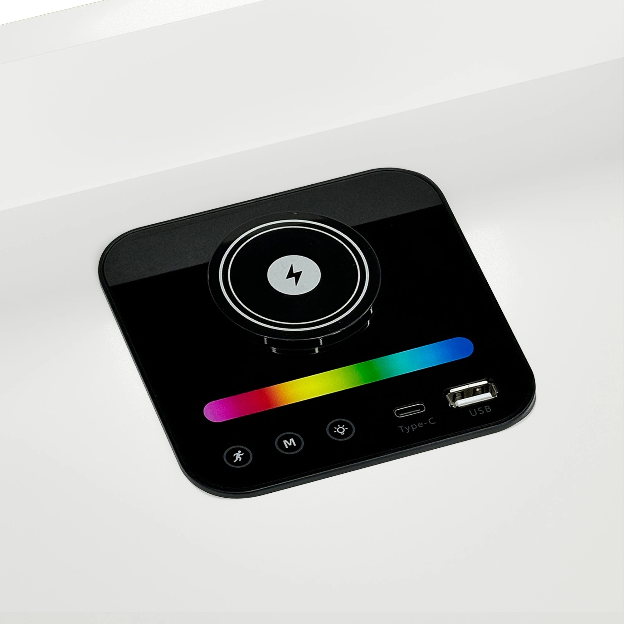 4 Advwin Bedside Table Set Of 2 Led Nightstand Wireless Charging Station, 4 of 8