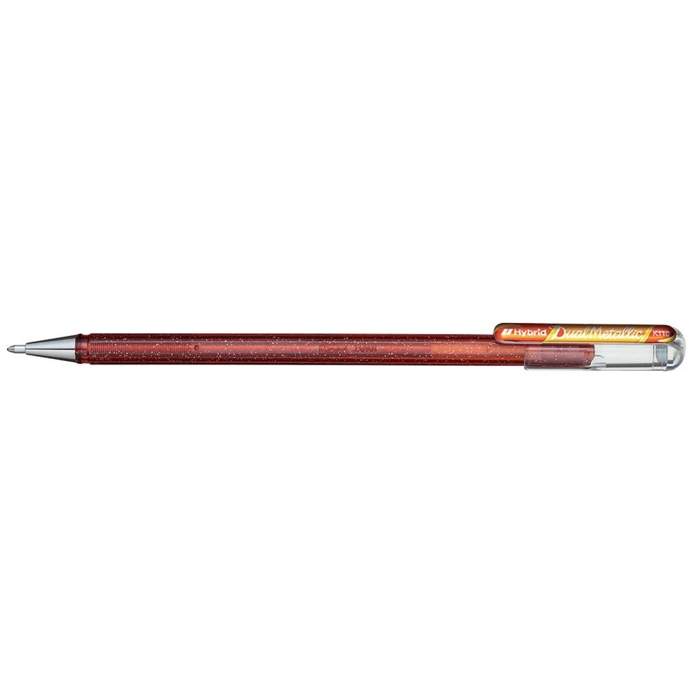 1 Pentel Hybrid Dual Metallic K110 Gel Pen Orange, 1 of 8