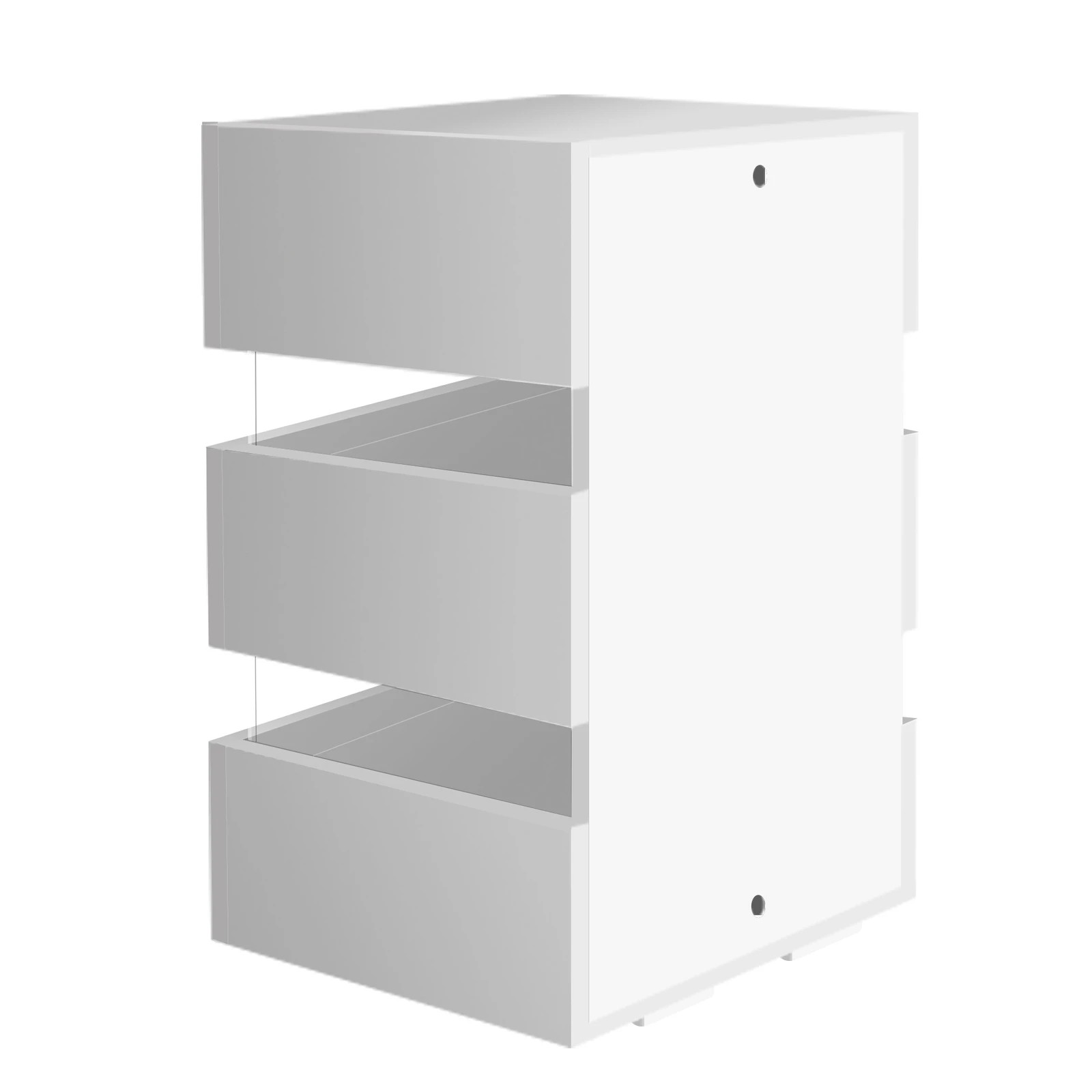 10 Alfordson 2x Bedside Table LED Nightstand 3-Drawer Gloss, 10 of 10