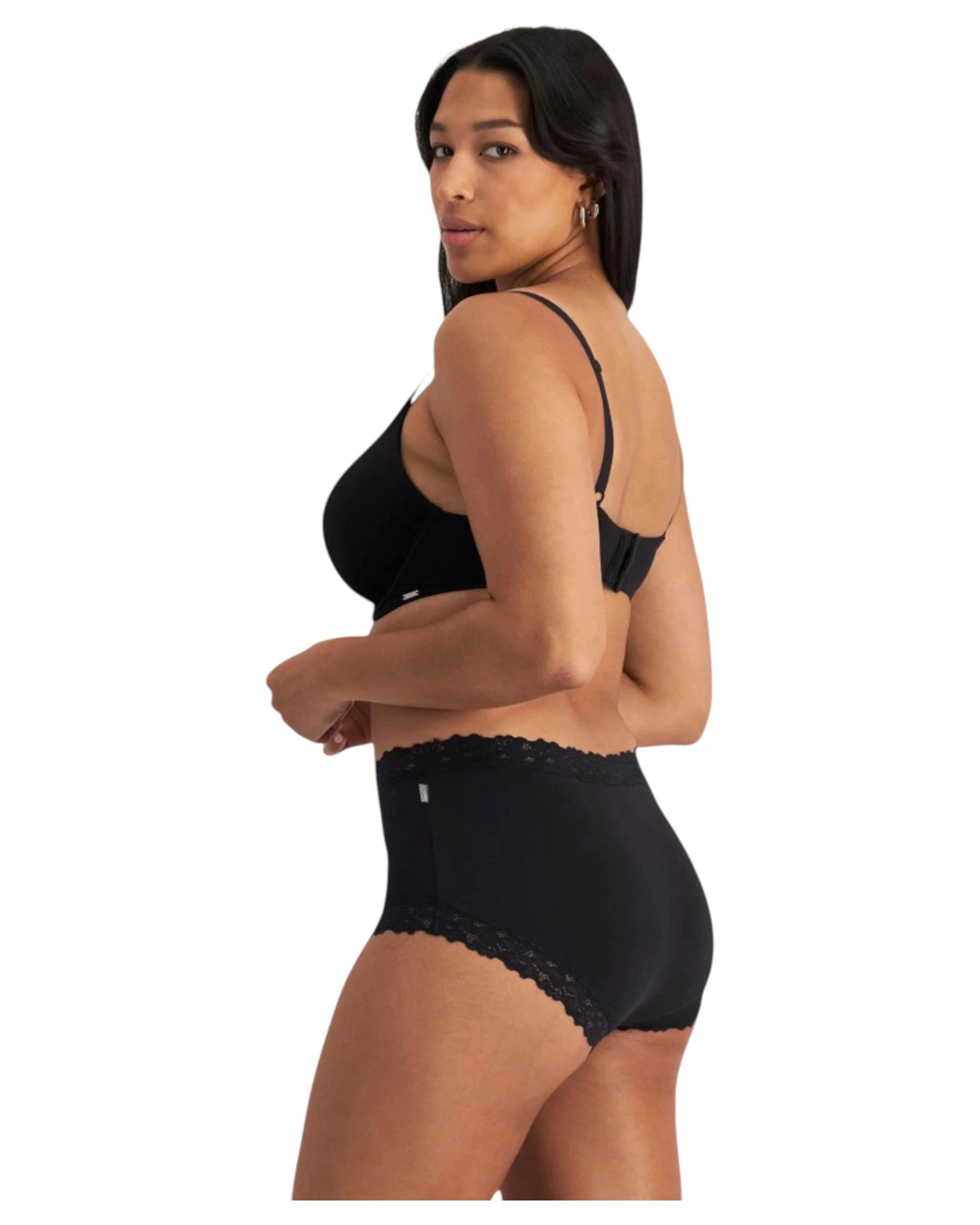 2 Jockey Womens Parisienne Cotton Full Brief Underwear Black BLACK, 2 of 3