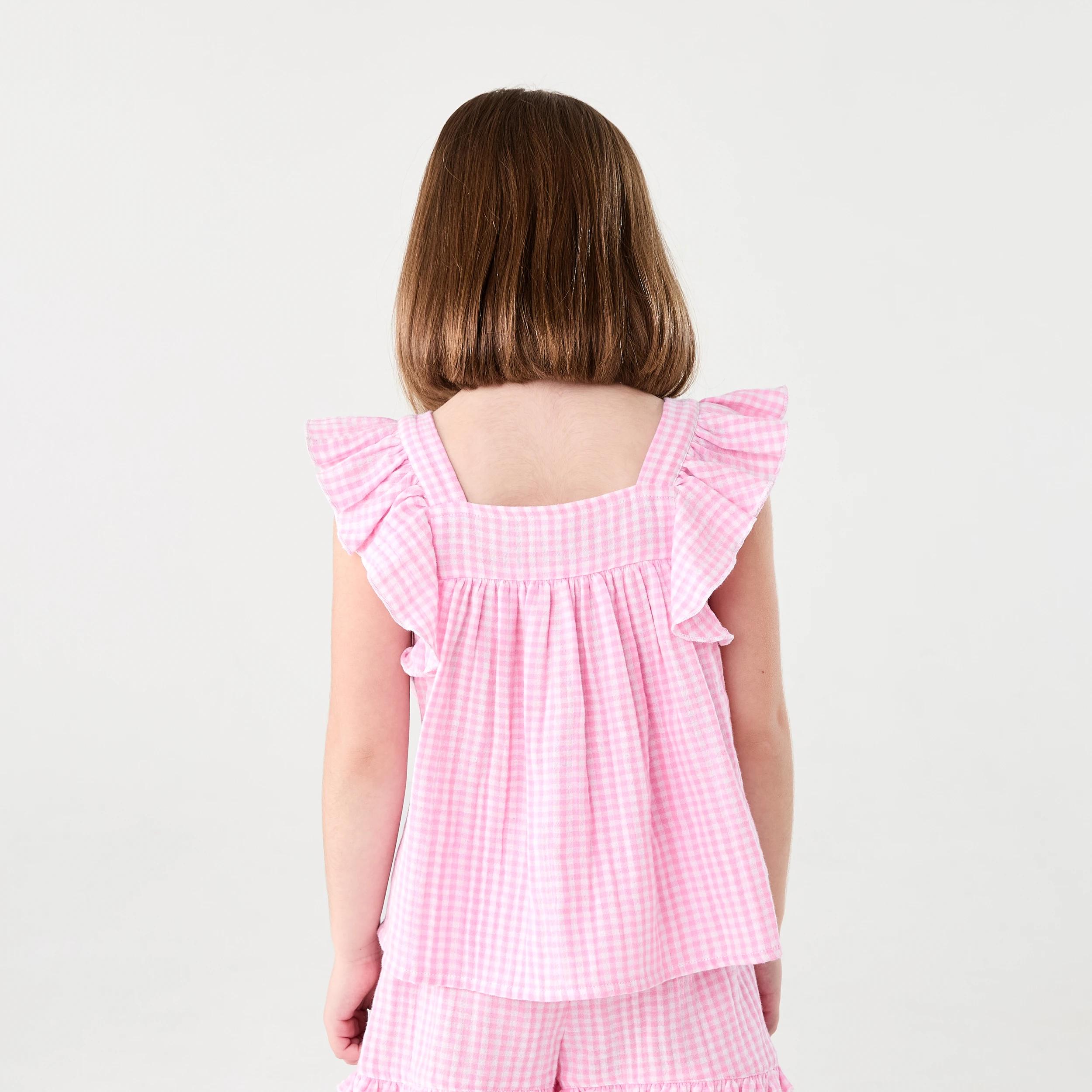 2 Woven Frill Top PINK GINGHAM, 2 of 7