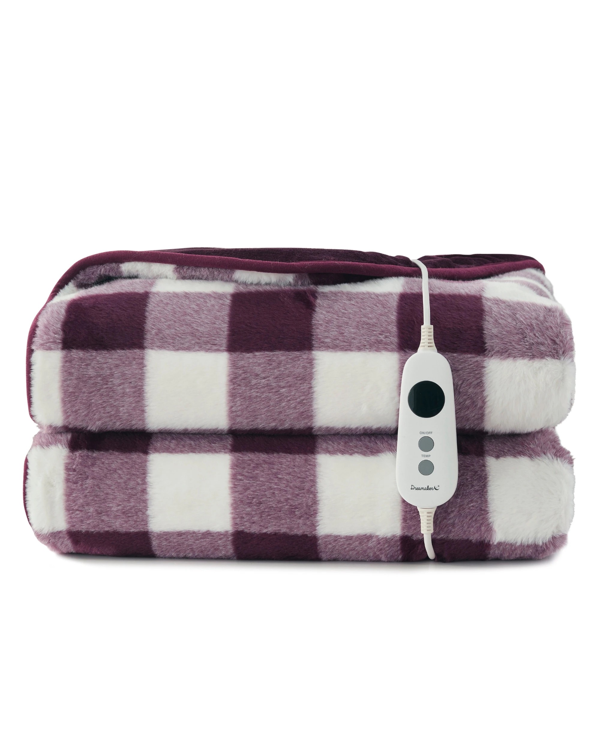 2 Dreamaker Gingham Plush Heated Throw 180x200cm - Cherry, 2 of 9