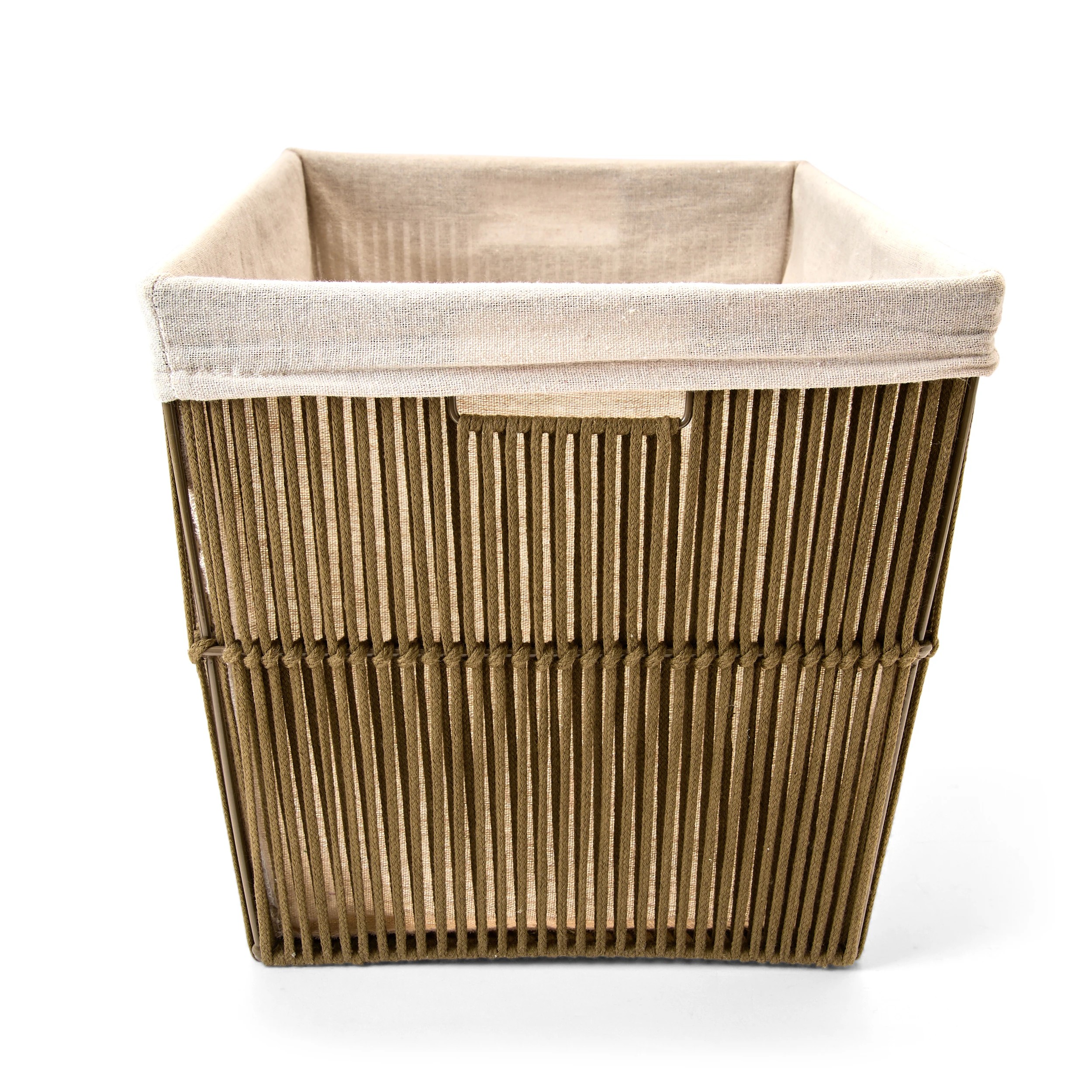 6 Rope Rectangle Basket - Green, 6 of 8