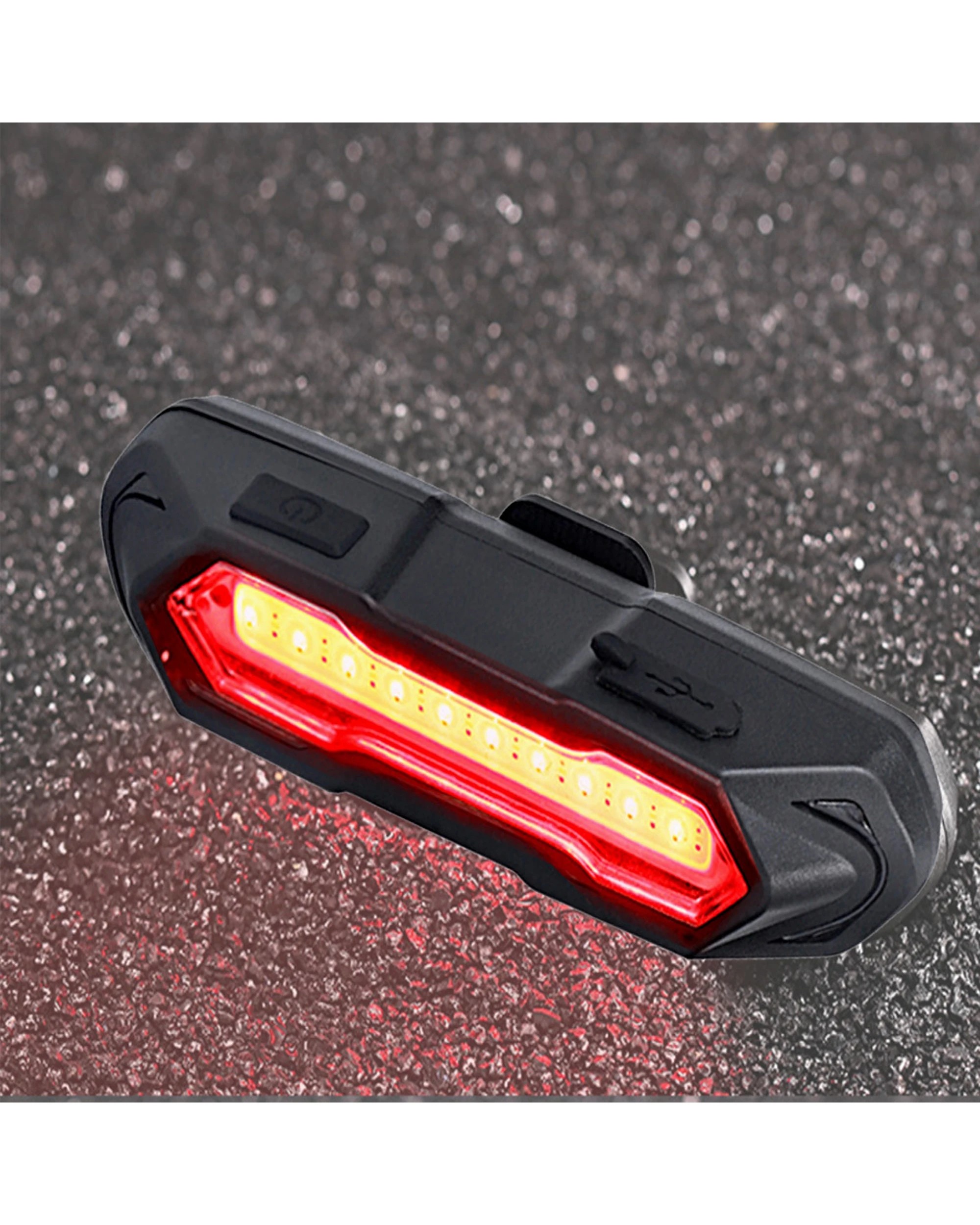 2 Sansai 9cm USB Rechargeable Bicycle Bike Tail Light with 5 Modes - Black, 2 of 6