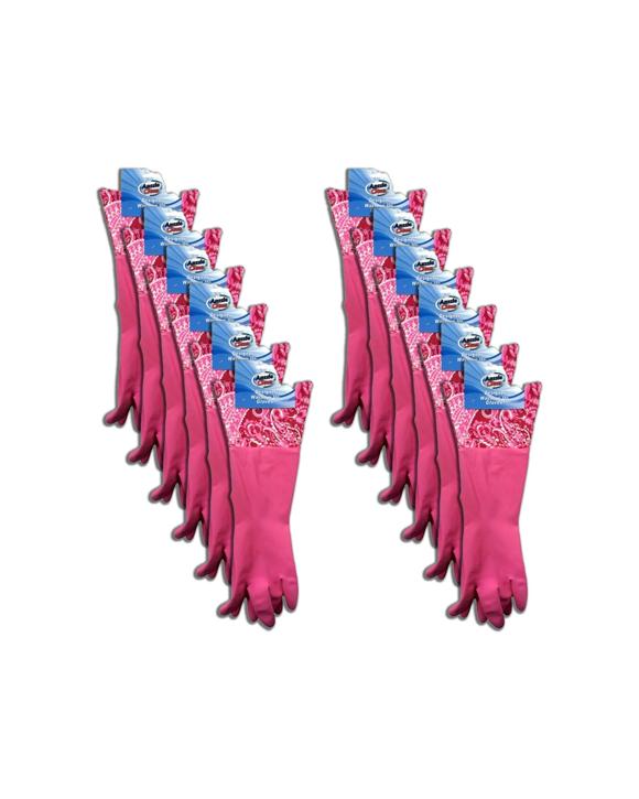 Aussie Clean 12PK Designer Durable Rubber Dishwashing Gloves - Multi