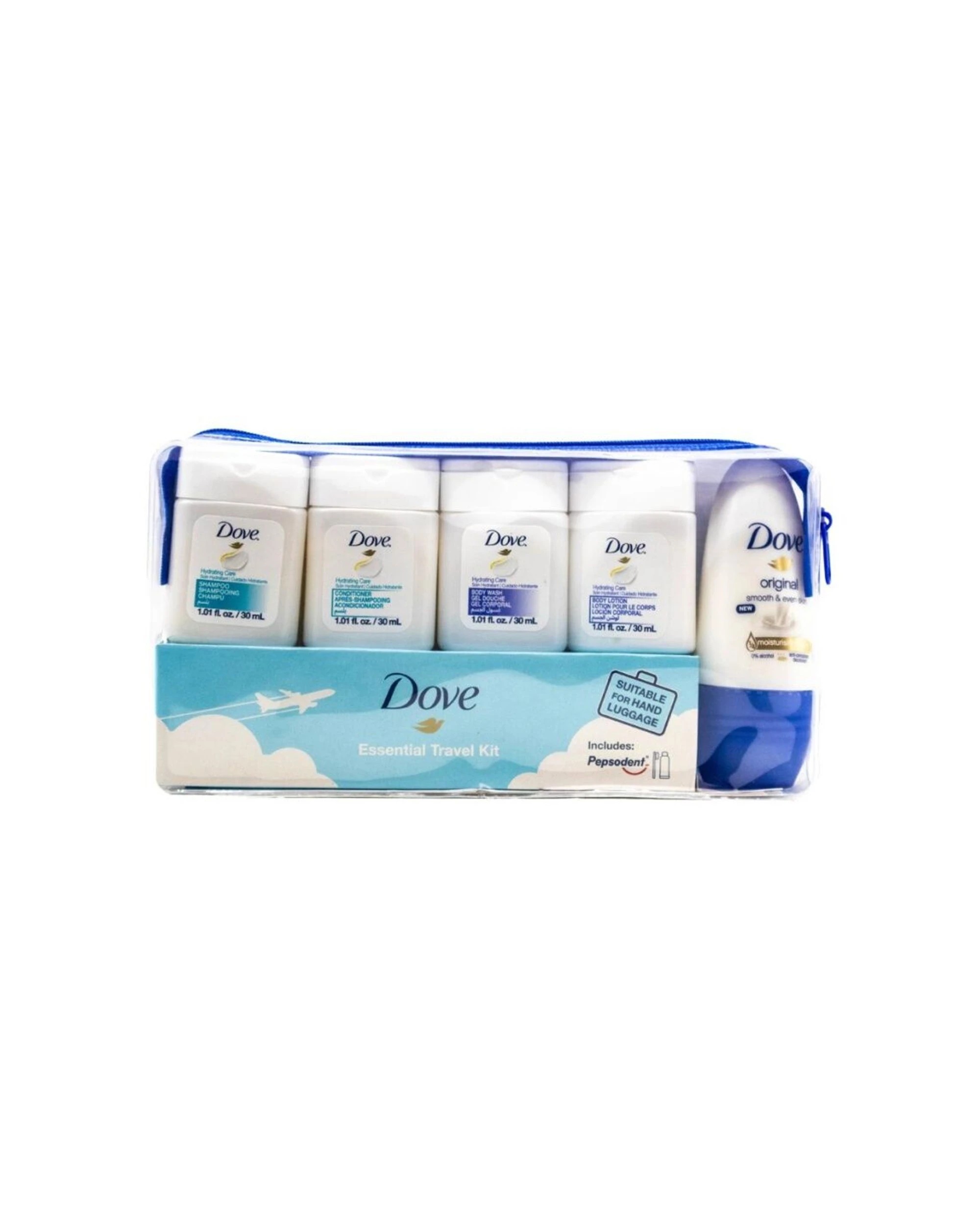 2 Dove 4PK Hydrating Care Essential Travel Toiletry Kit Carry-On Friendly 30ml - Multi, 2 of 3