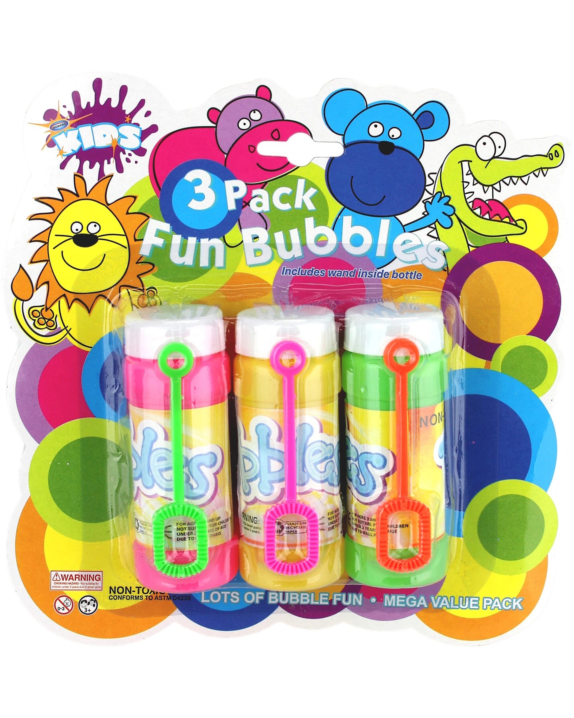 1 Durmaz Kids Neon Bubble Bottles Pack of 3 - Multi, 1 of 1