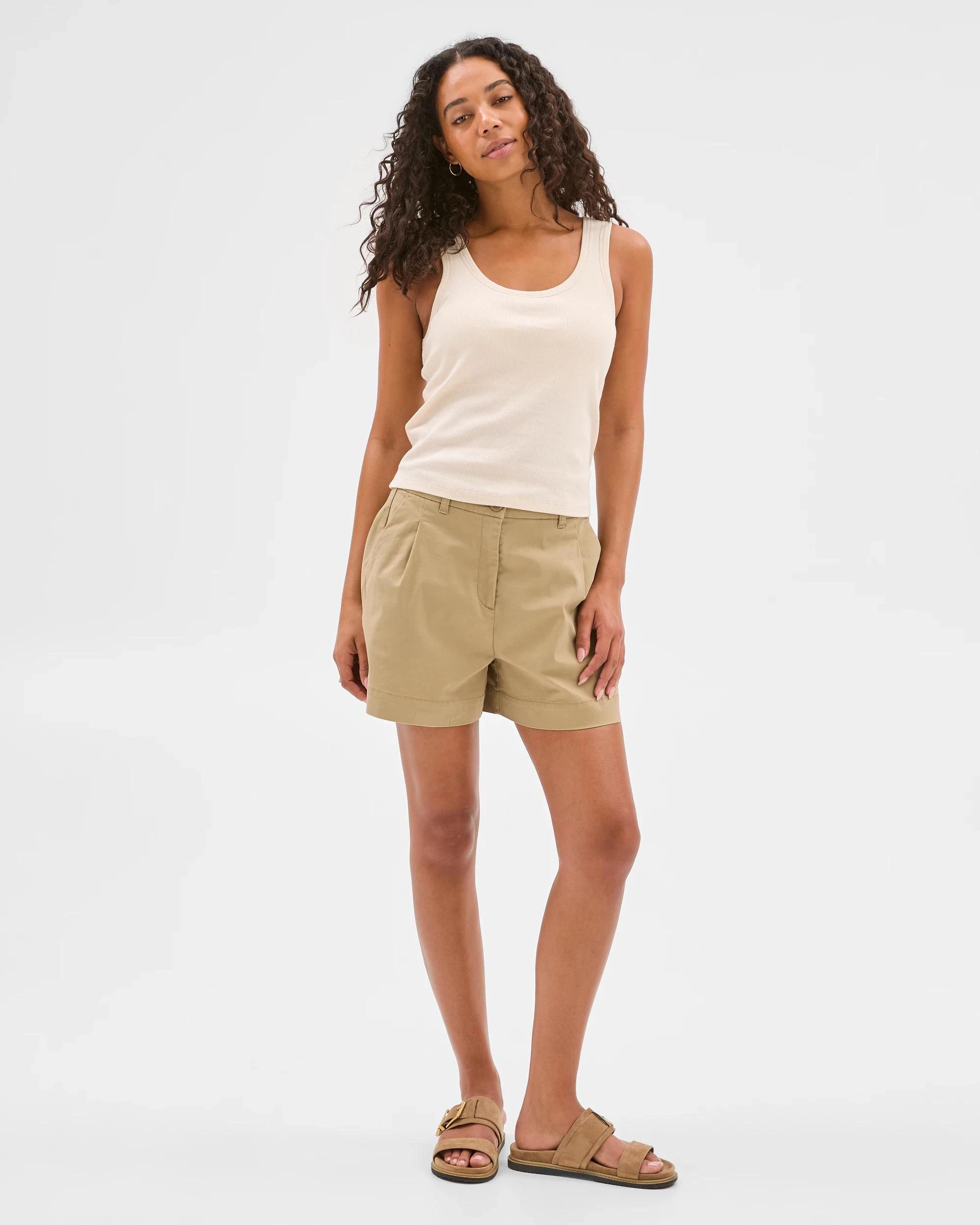 2 Target Australian Cotton Blend Scoop Neck Tank Top with Shelf Bra OAT, 2 of 6