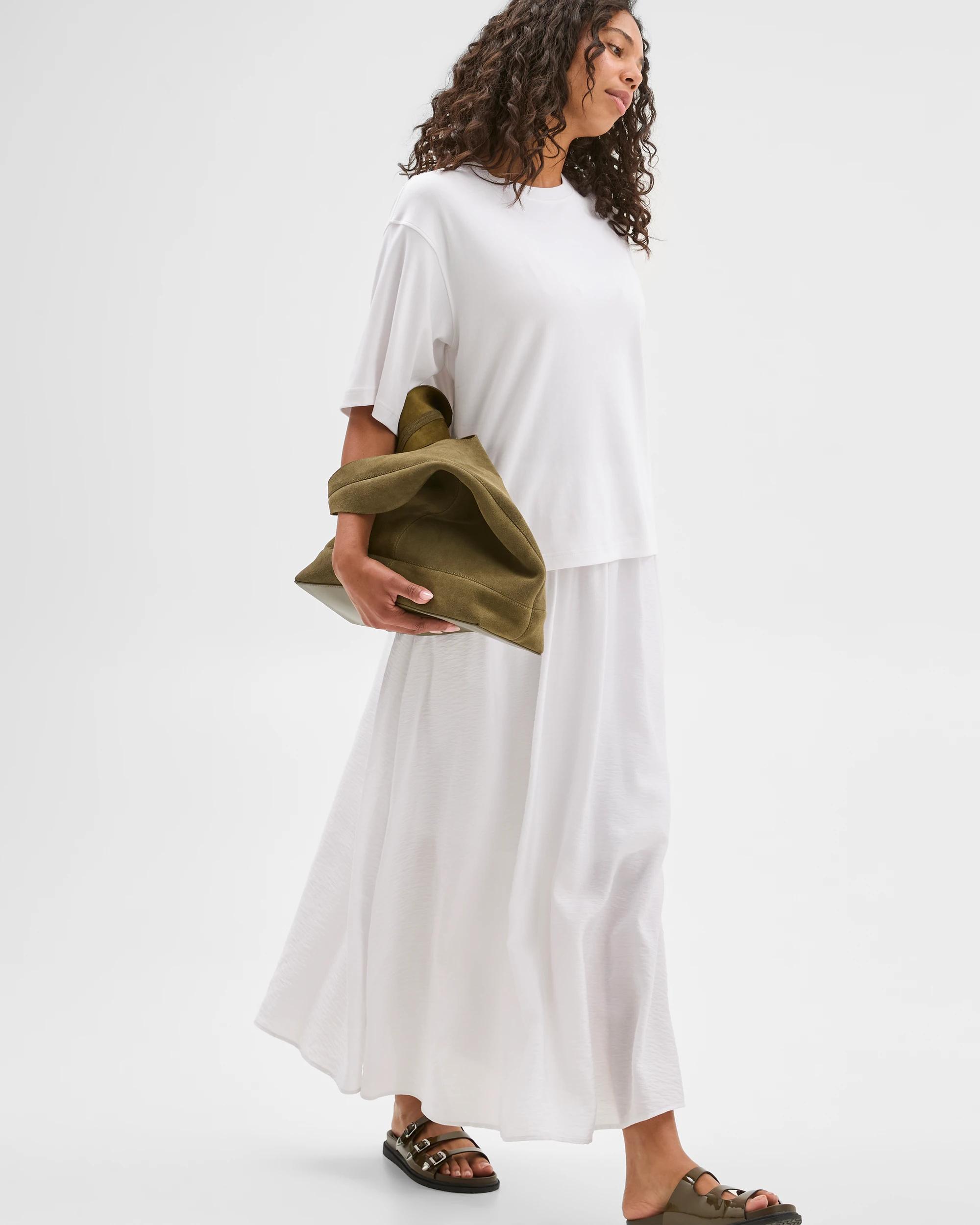 1 Target Pull On Maxi Skirt WHITE, 1 of 7