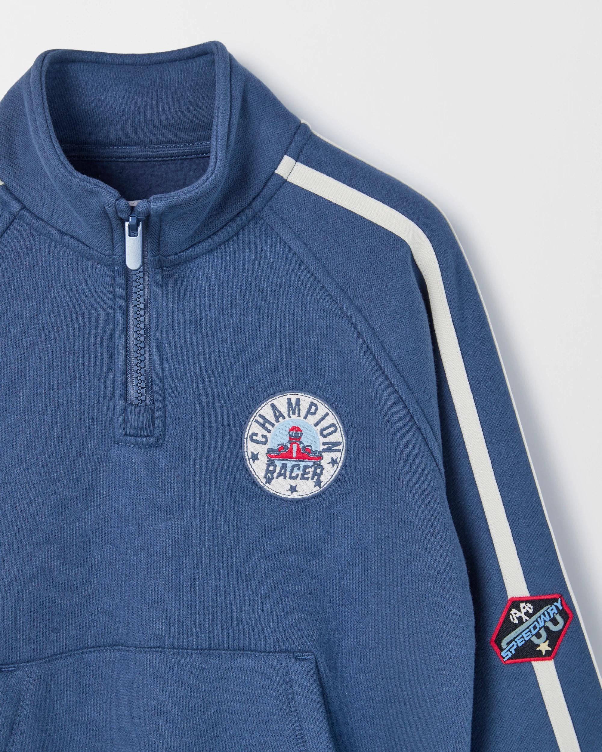 2 Target Kids Australian Cotton Blend 1/4 Zip Jumper VINTAGE INDIGO NAVY, 2 of 2