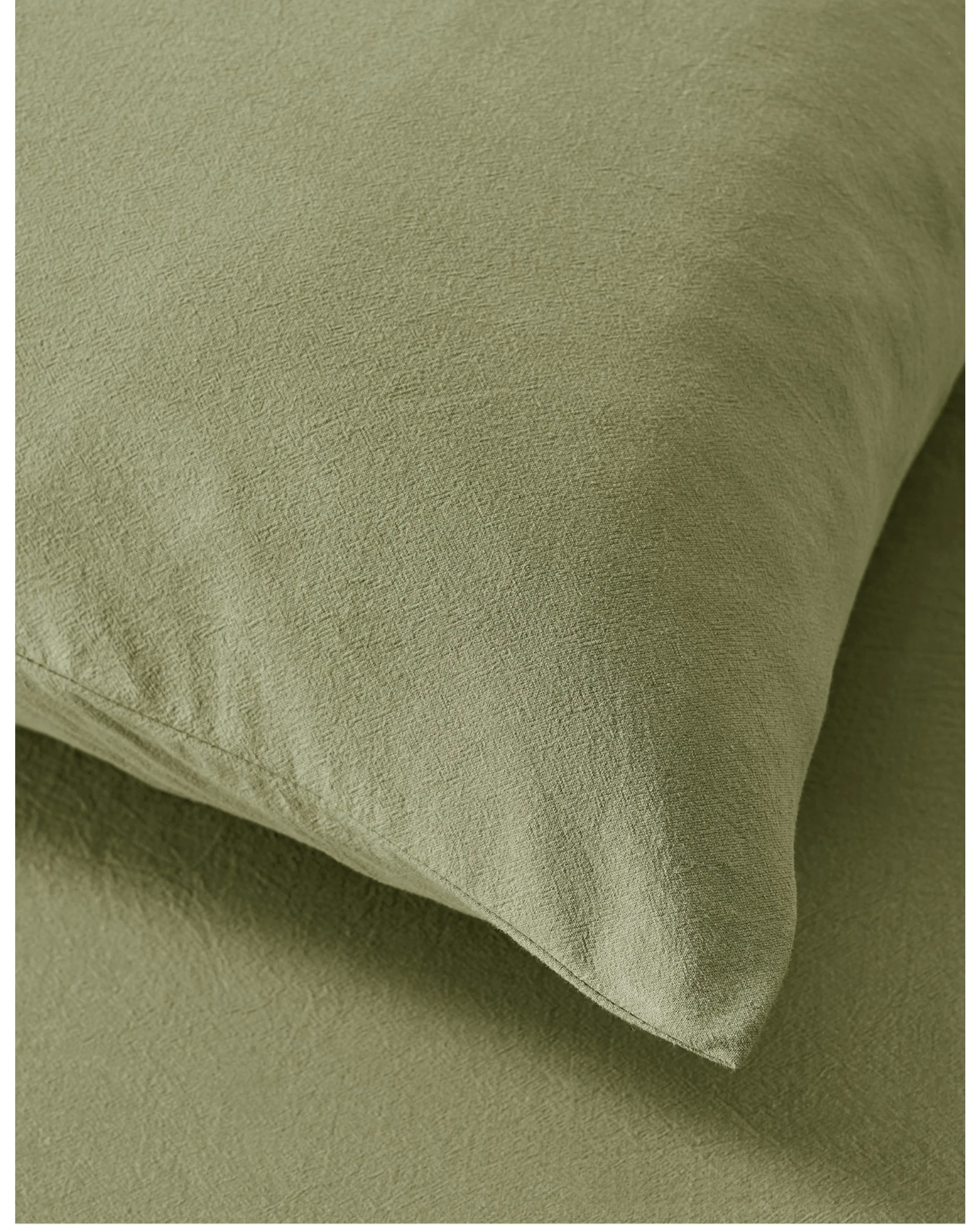 4 Dreamaker Bonnie Washed Cotton Standard Pillowcase Twin Pack 48x73cm - Olive, 4 of 6