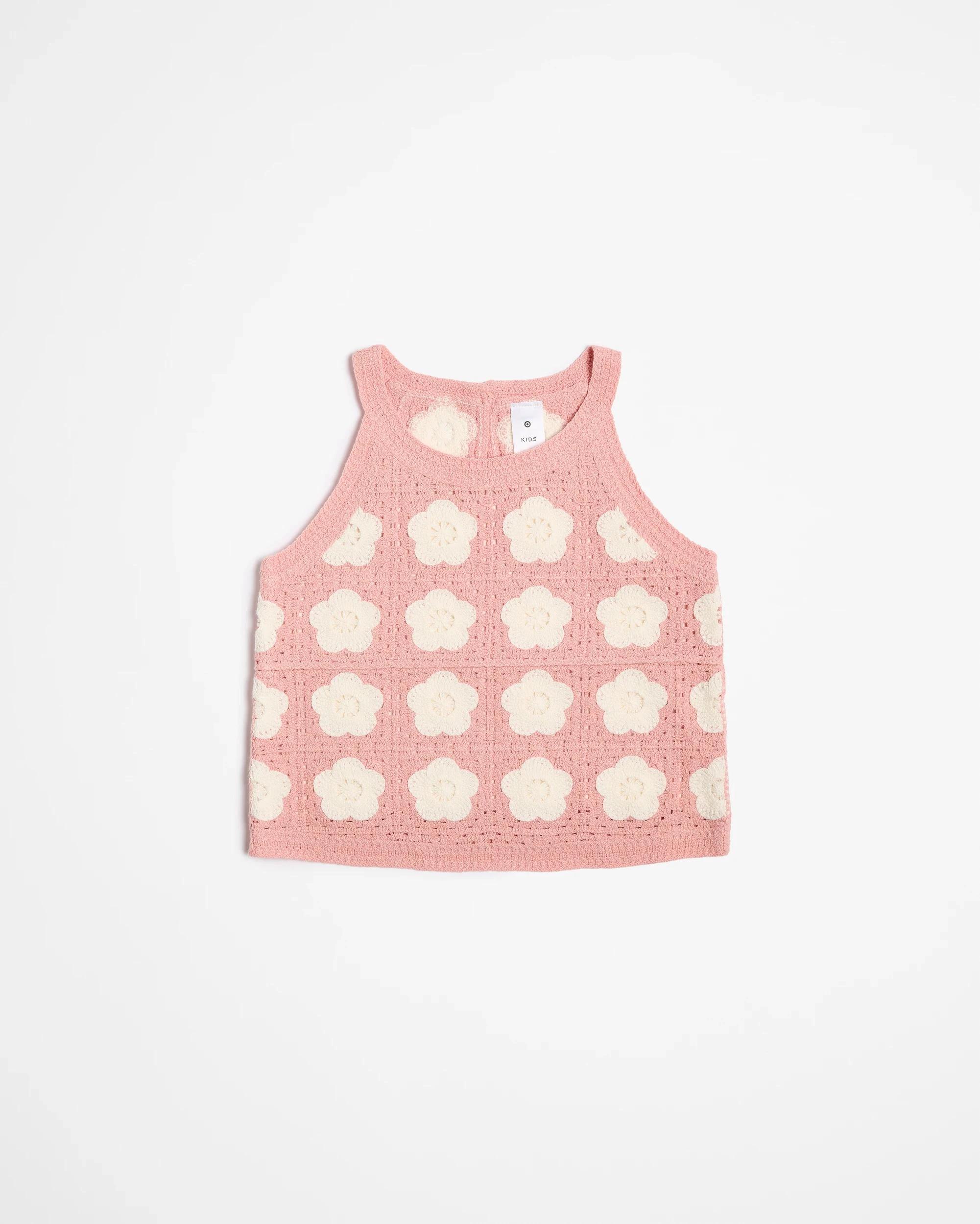 1 Target Crochet Knit Tank PINK, 1 of 3