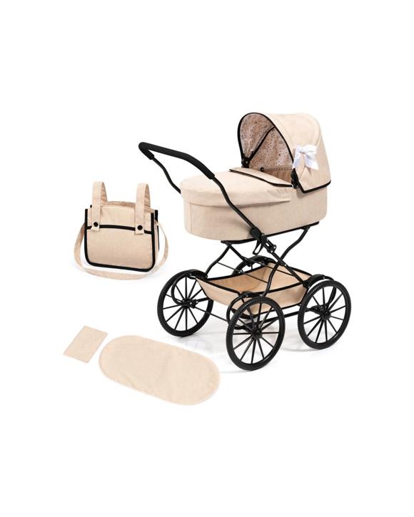 BAYER Doll Push Pram Kids Doll Stroller Childrens Doll Carriage Foldable - Beige