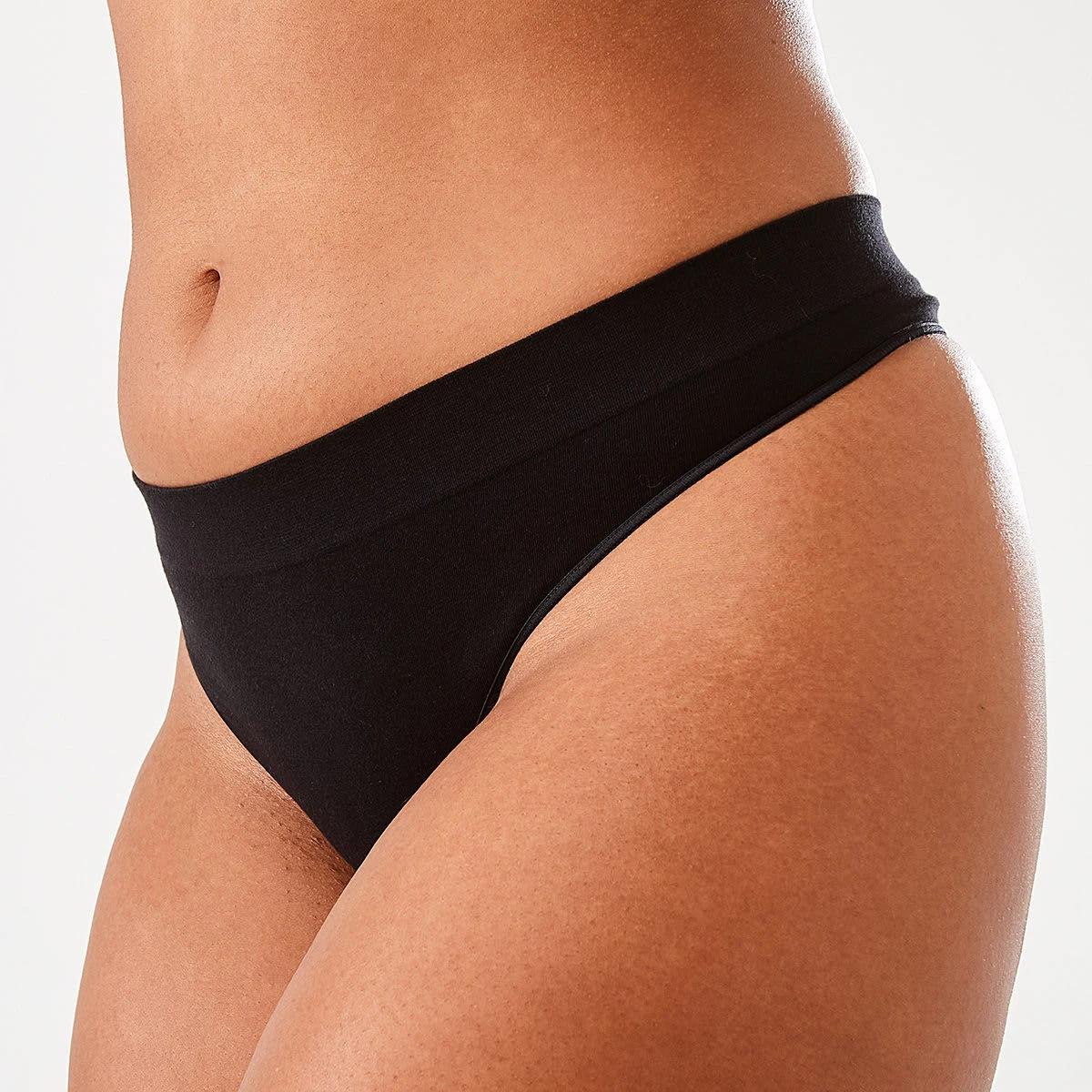 5 3 Pack Seamfree Cotton G-String Briefs BLACK, 5 of 6