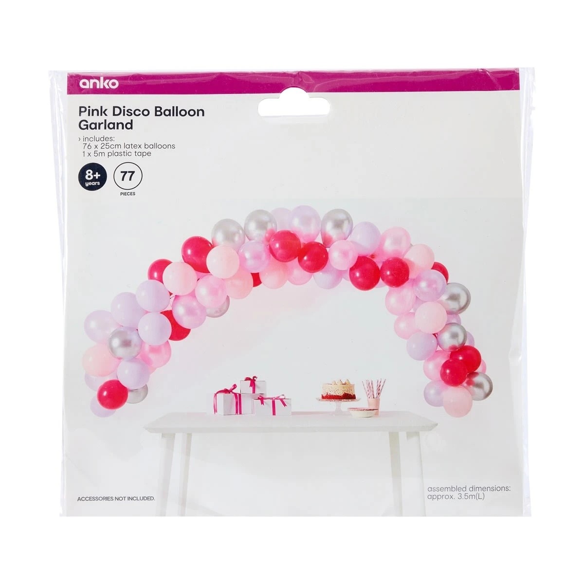 6 77 Piece Pink Disco Balloon Garland, 6 of 6