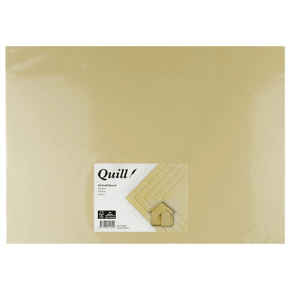 3 Quill A3 Kraft Board 5 Pack, 3 of 3