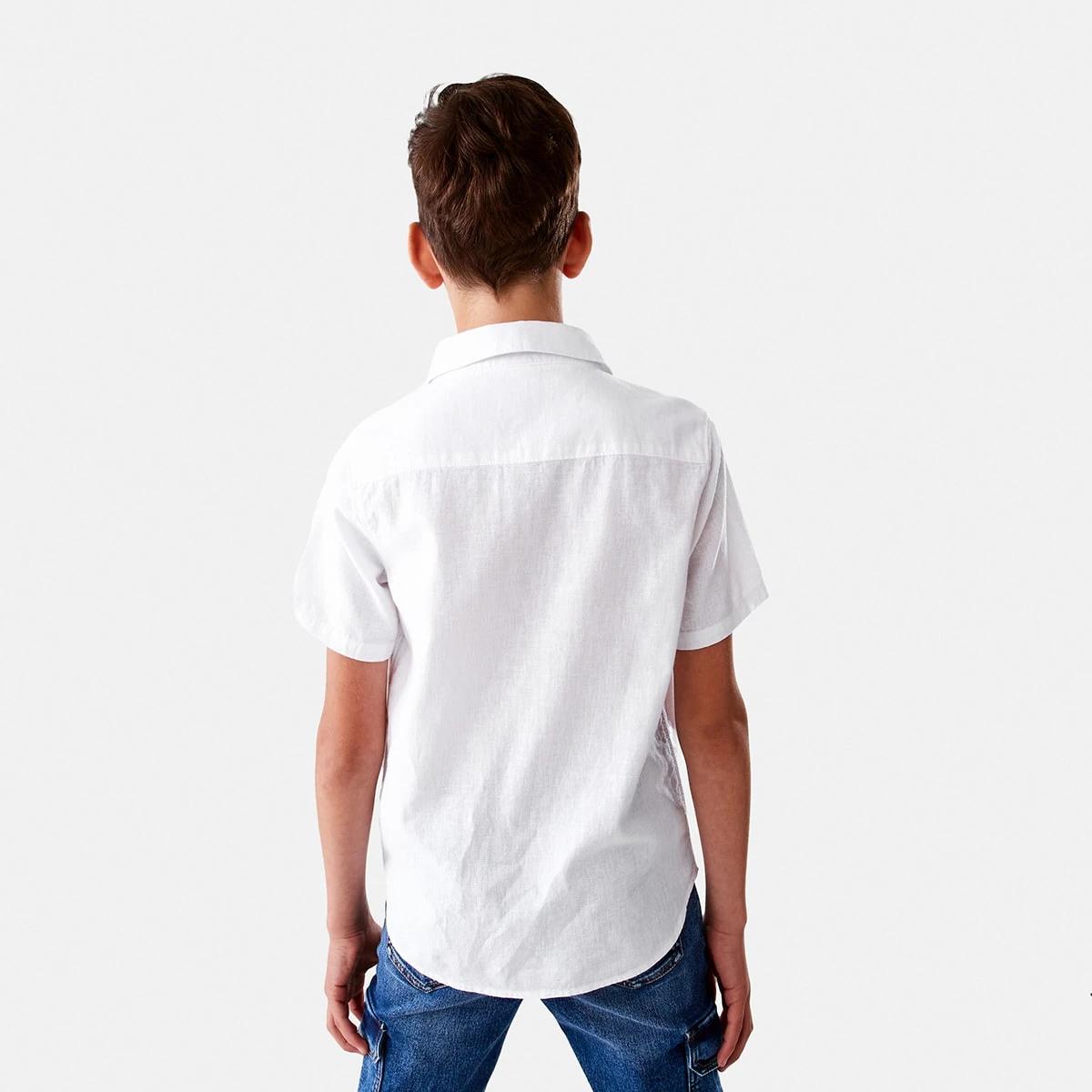 2 Short Sleeve Linen Shirt White, 2 of 9
