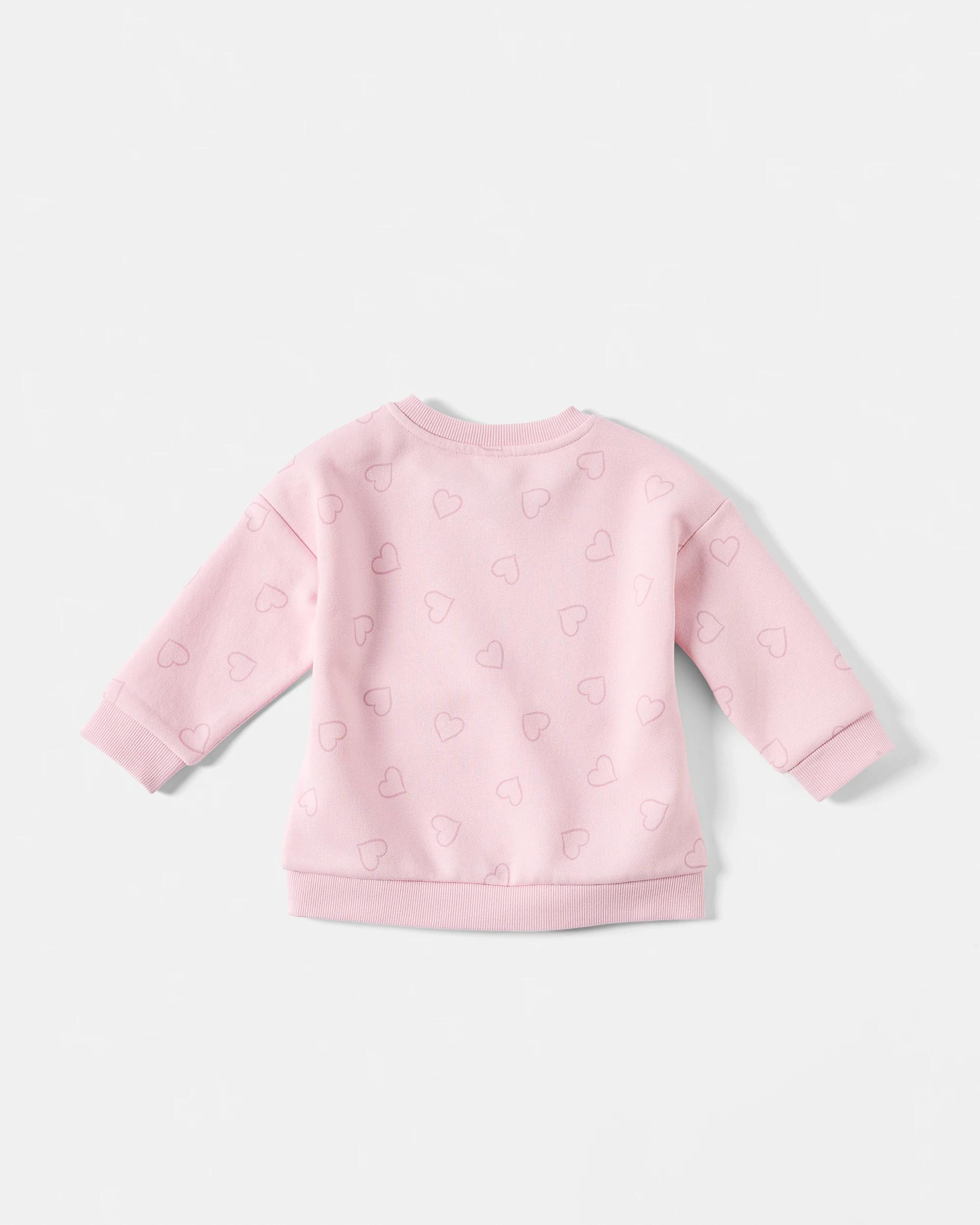 2 Drop Shoulder Sweatshirt Pnk Heart, 2 of 3