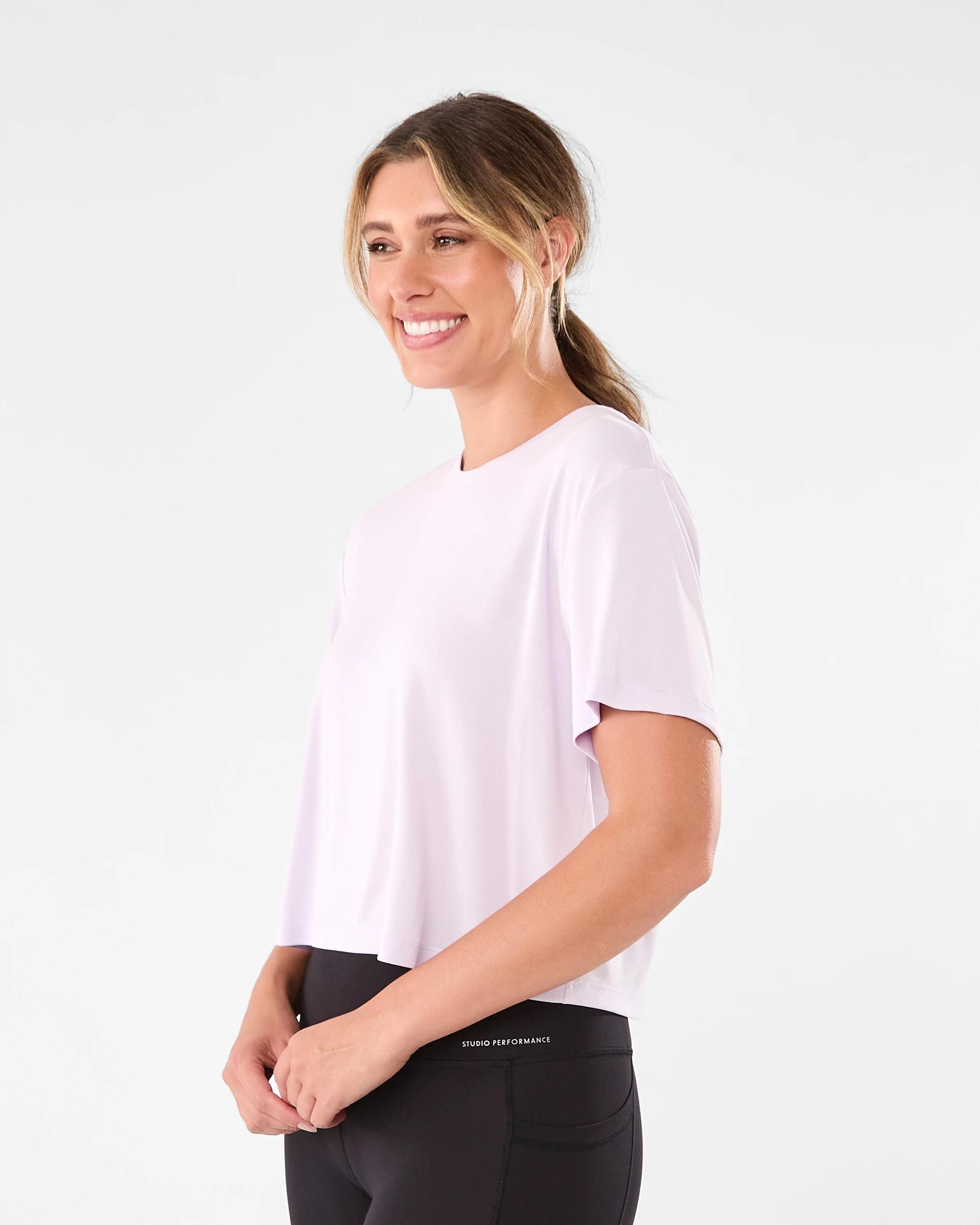 2 Active Womens Modal Blend Mid Length T-shirt Mist Lilac, 2 of 6