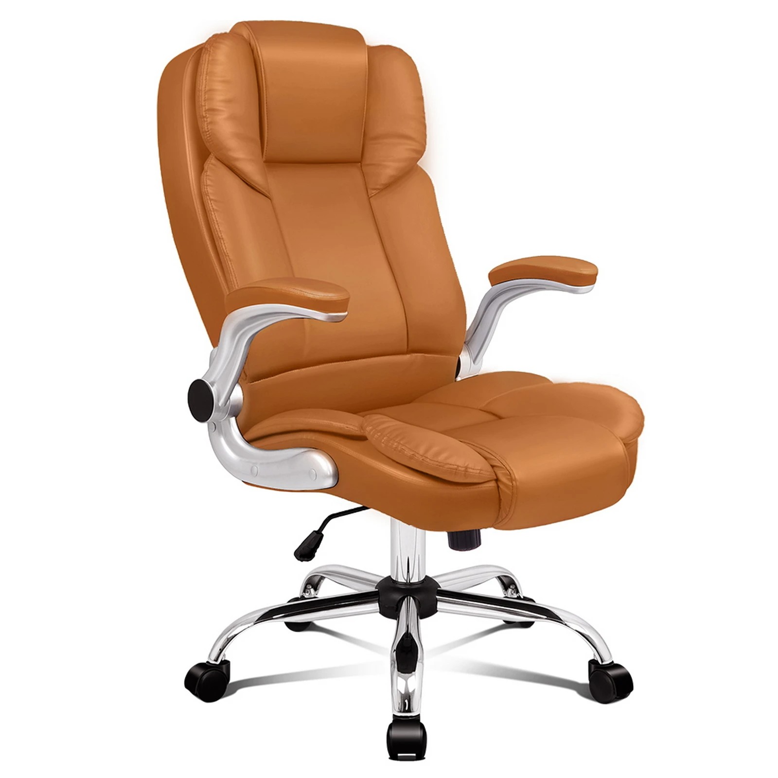 1 Alfordson Office Chair Executive Computer Gaming Racer PU Leather Work Seat - Brown, 1 of 10