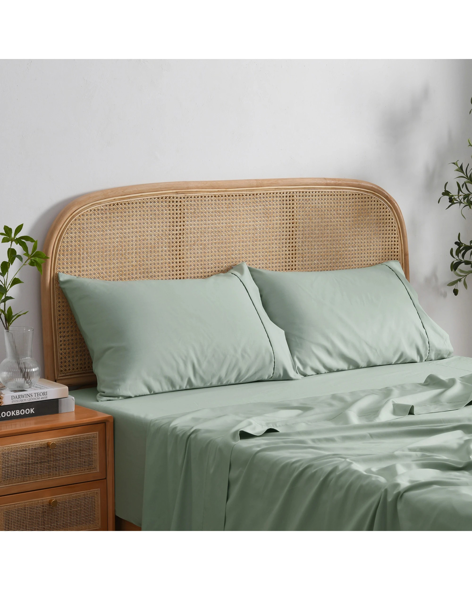 3 Dreamaker 1500TC Cotton Rich Sateen Sheet Set - King Bed - Sage, 3 of 7